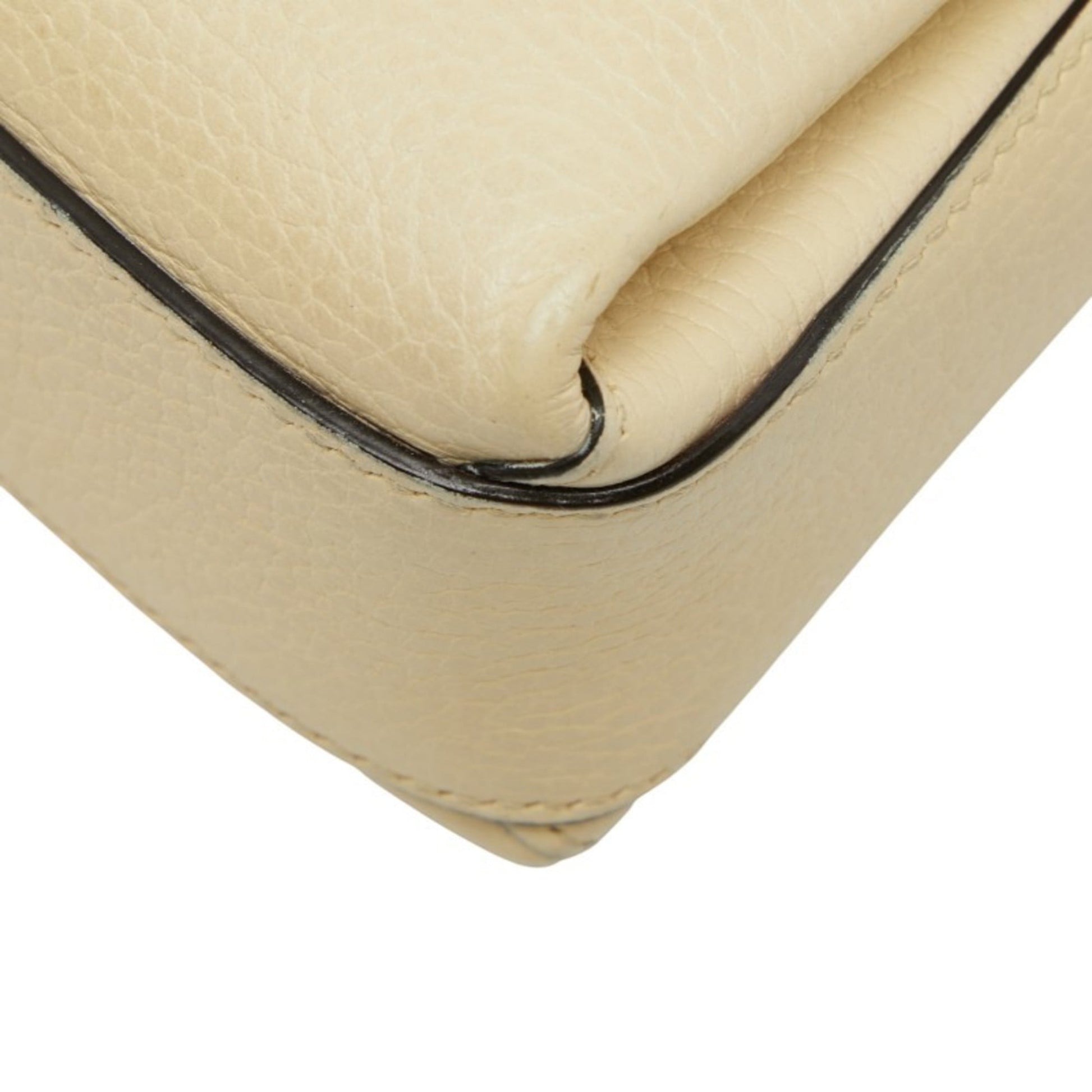 Gucci Beige Ivory Leather Shoulder Bag