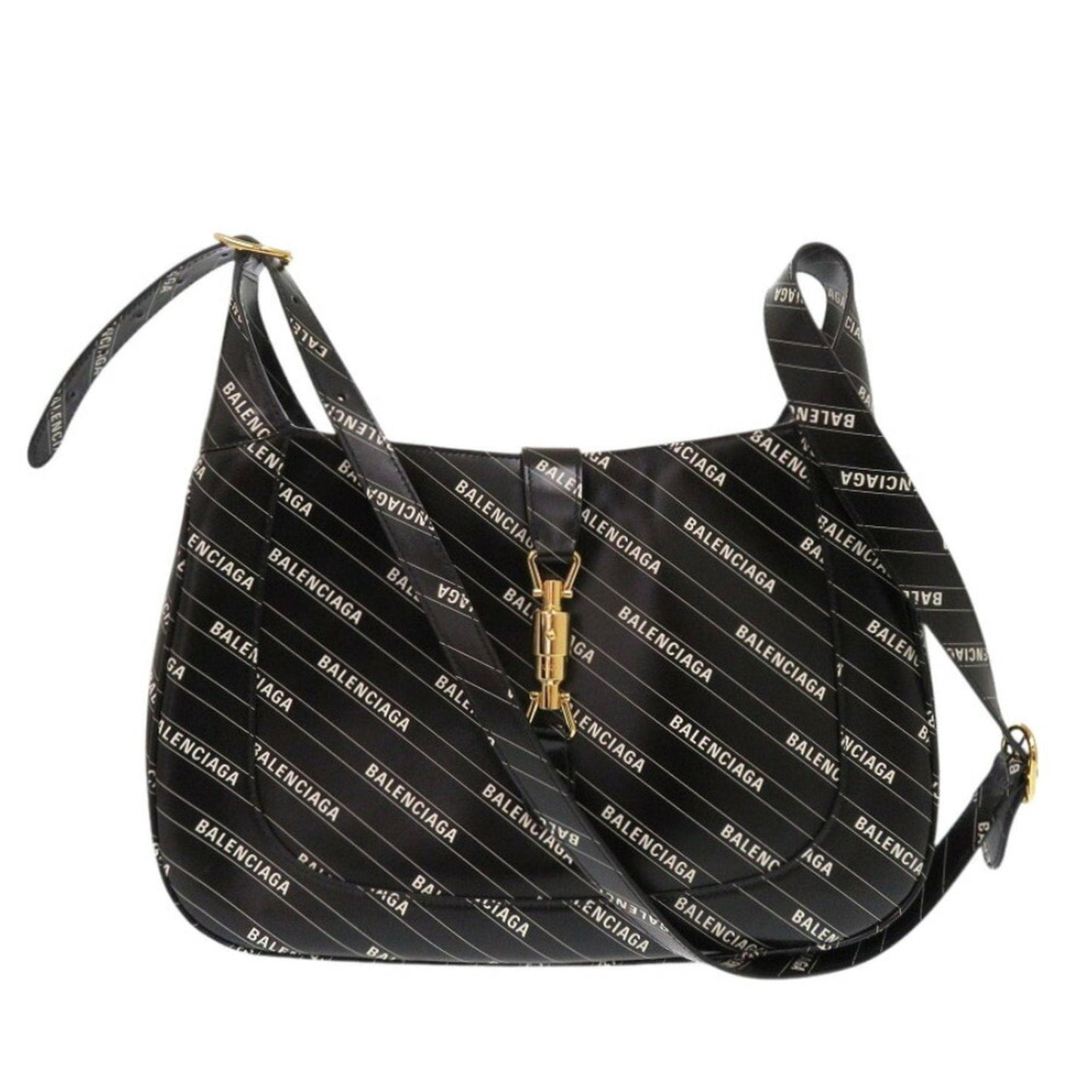 Gucci Black White Leather Shoulder Bag