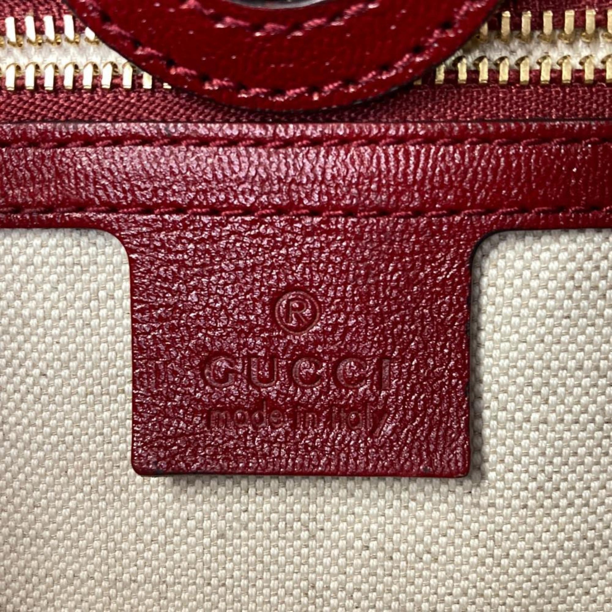 Gucci Beige Gg Canvas Leather Tote Bag
