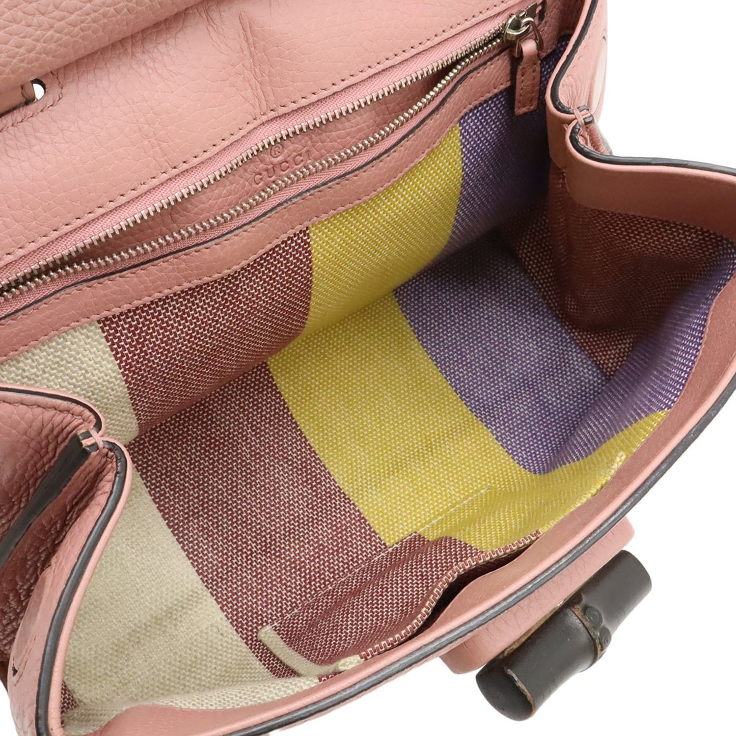 Gucci Pink Bamboo Leather Handbag Shoulder Bag