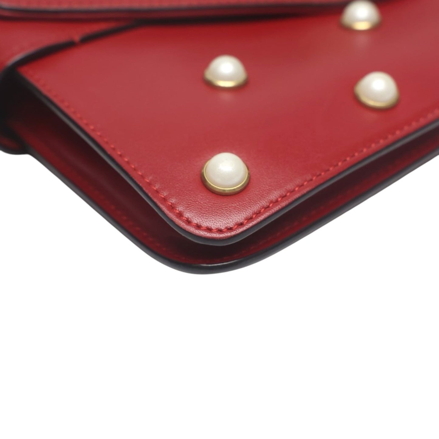 Gucci Red Color Leather Handbag Shoulder Bag
