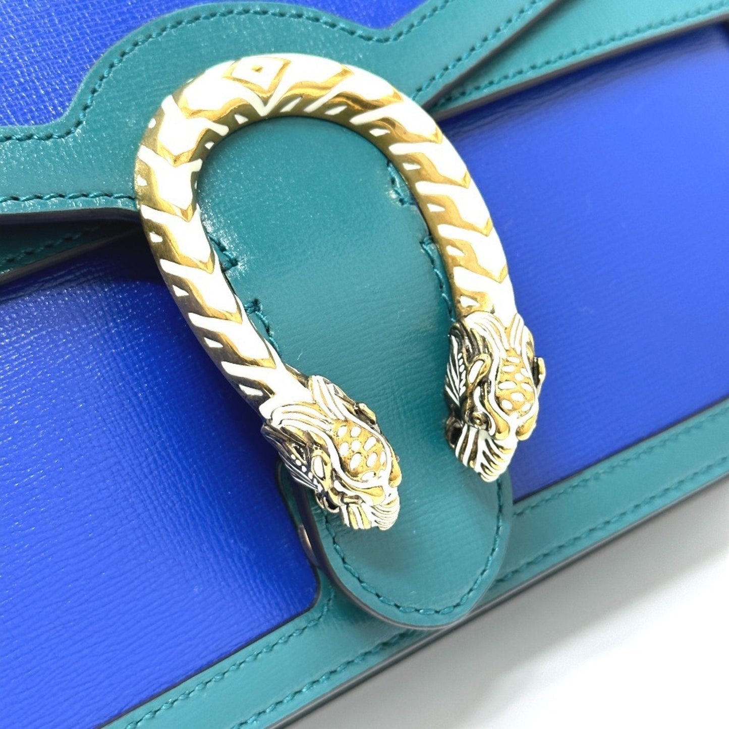 Gucci Blue Green Leather Shoulder Bag