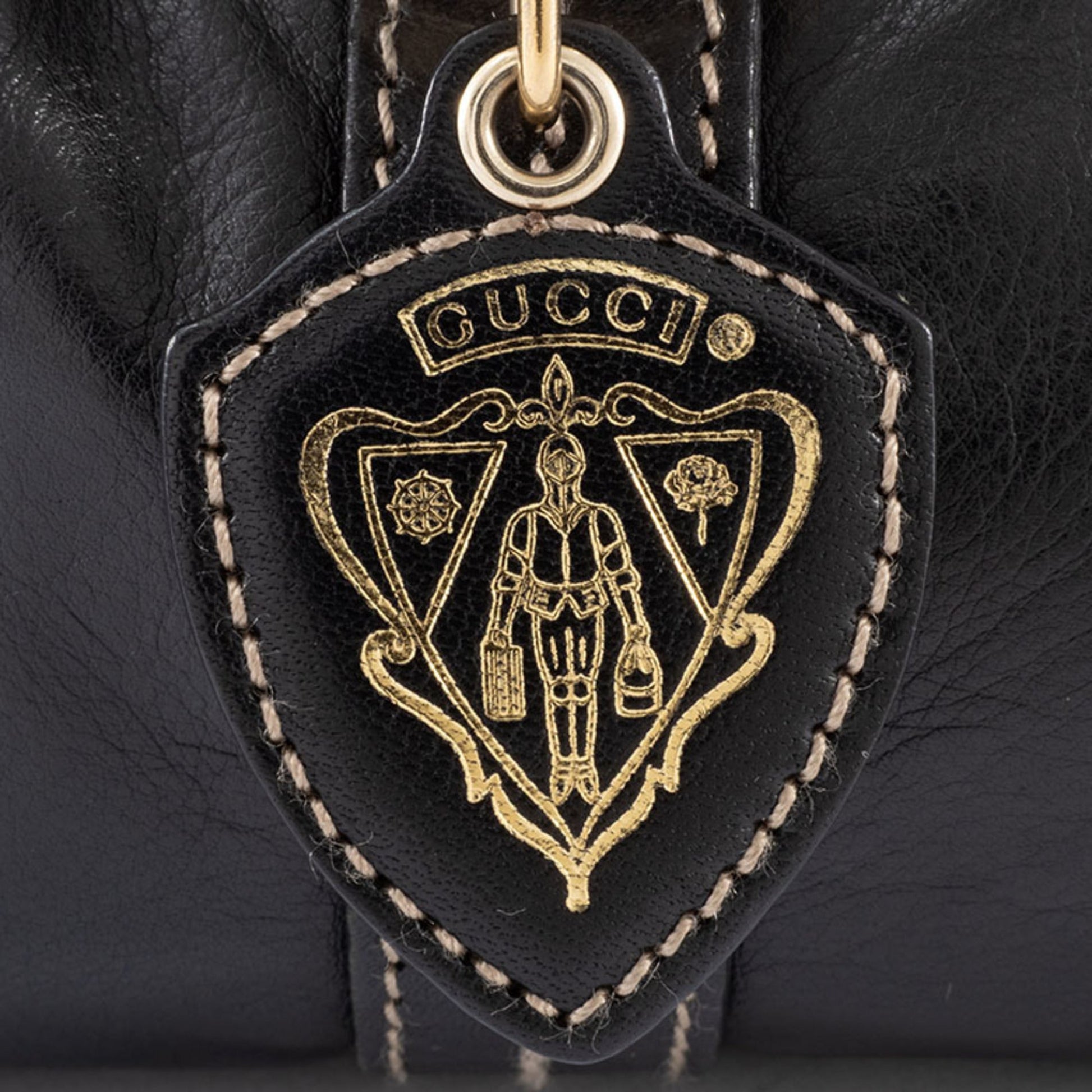 Gucci Hysteria Black Leather Boston Bag