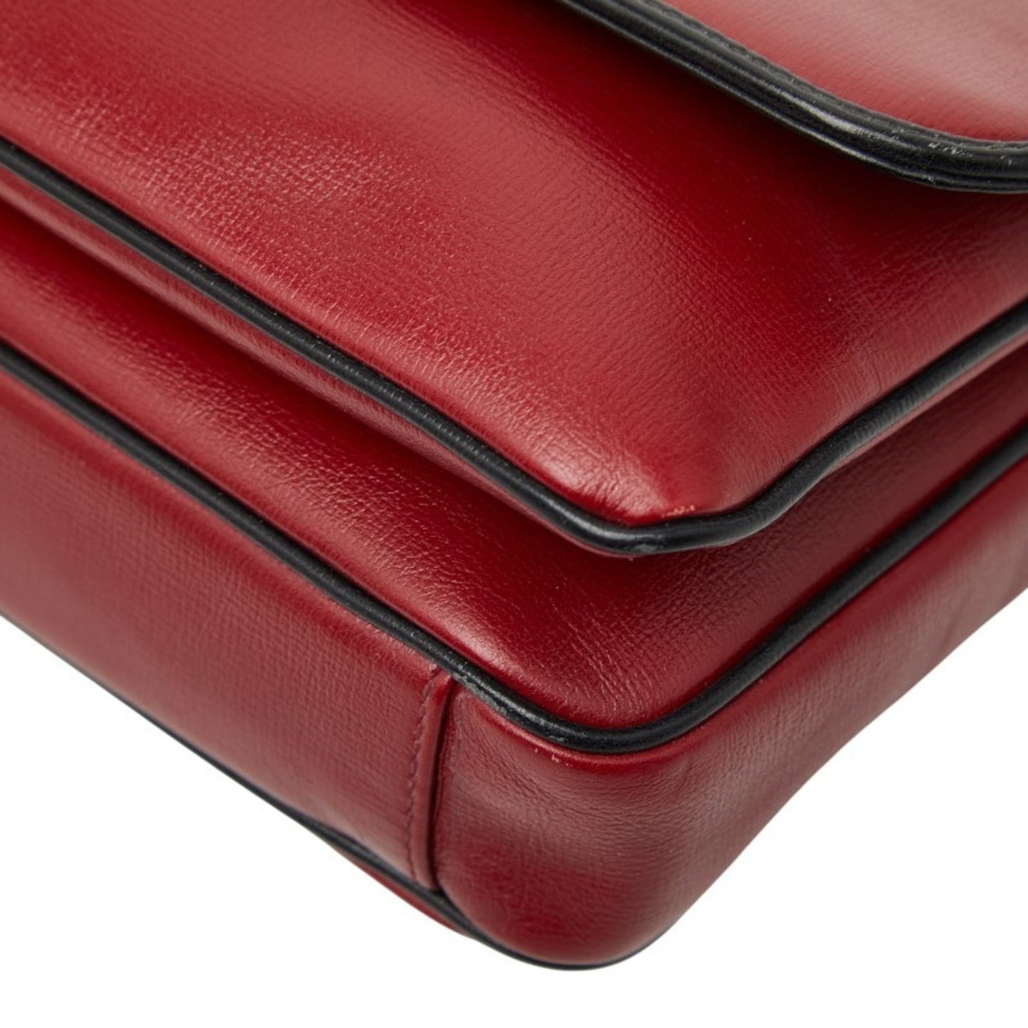 Gucci Black Red Color Leather Shoulder Bag