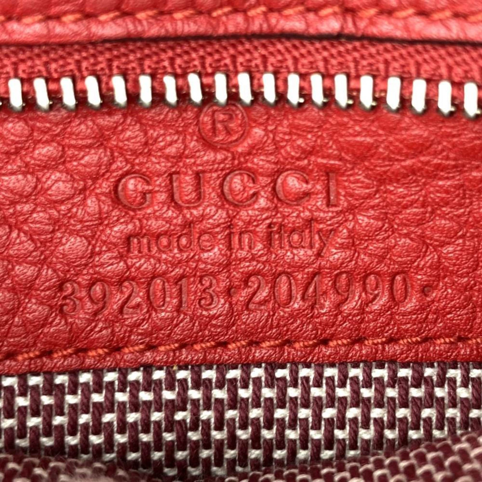 Gucci Red Color Leather Handbag Shoulder Bag