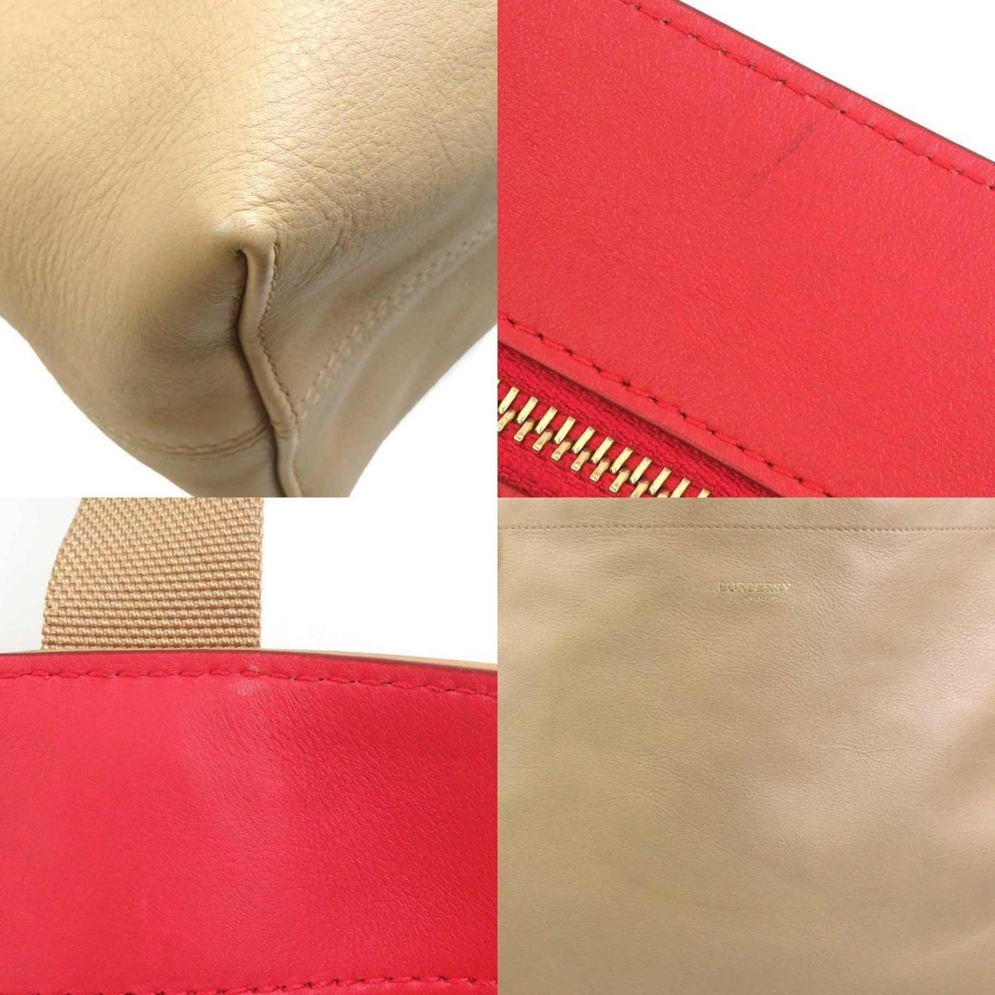 Burberry Shoulder Bag Leather Beige Shoulder Bag 10