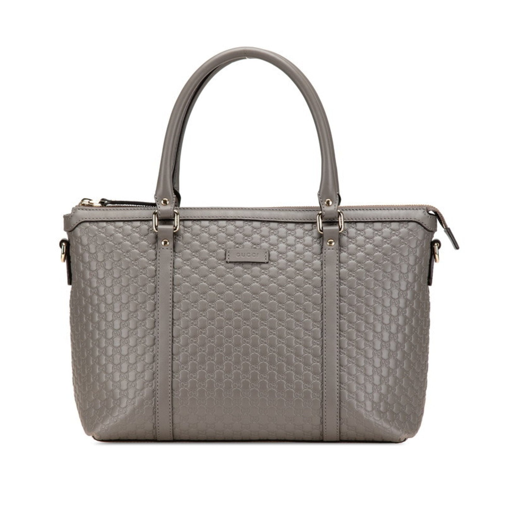 Gucci Gray Leather Shoulder Bag Tote Bag