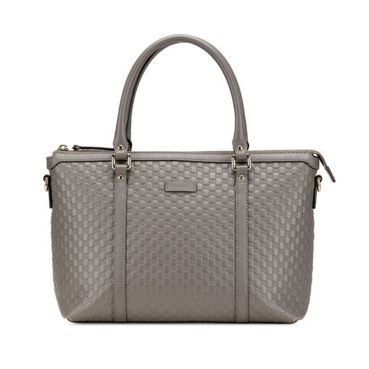 Gucci Gray Leather Shoulder Bag Tote Bag