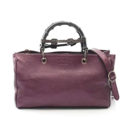 Gucci Purple Leather Tote Bag