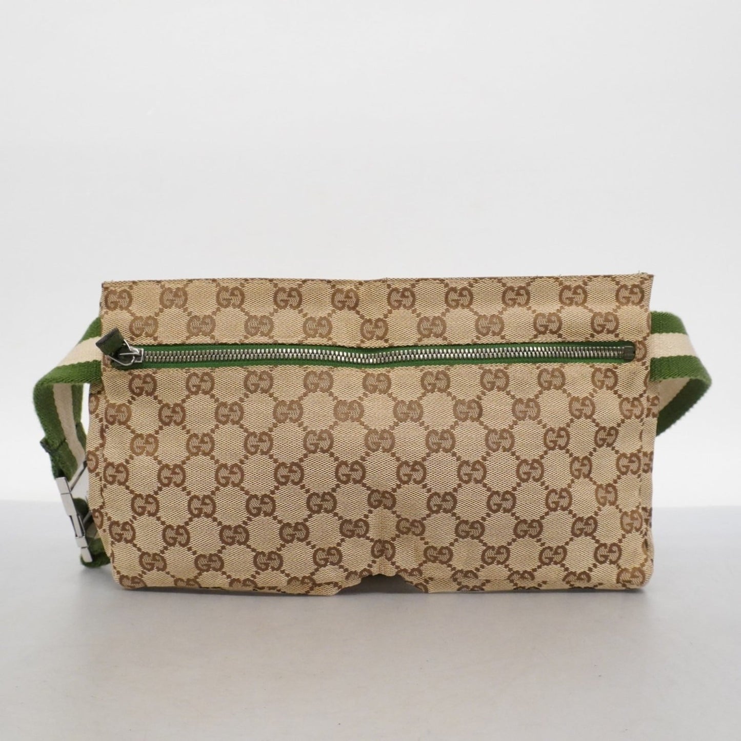 Gucci Brown Green Canvas Fanny Pack