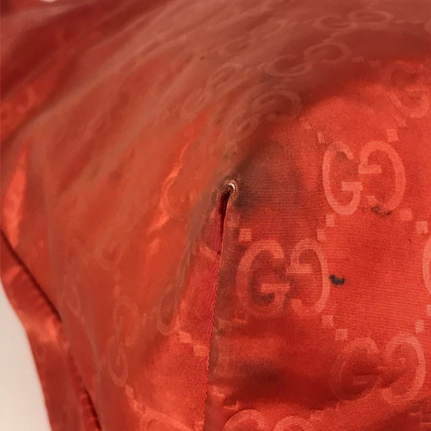 Gucci Orange Nylon Handbag Shoulder Bag Tote Bag