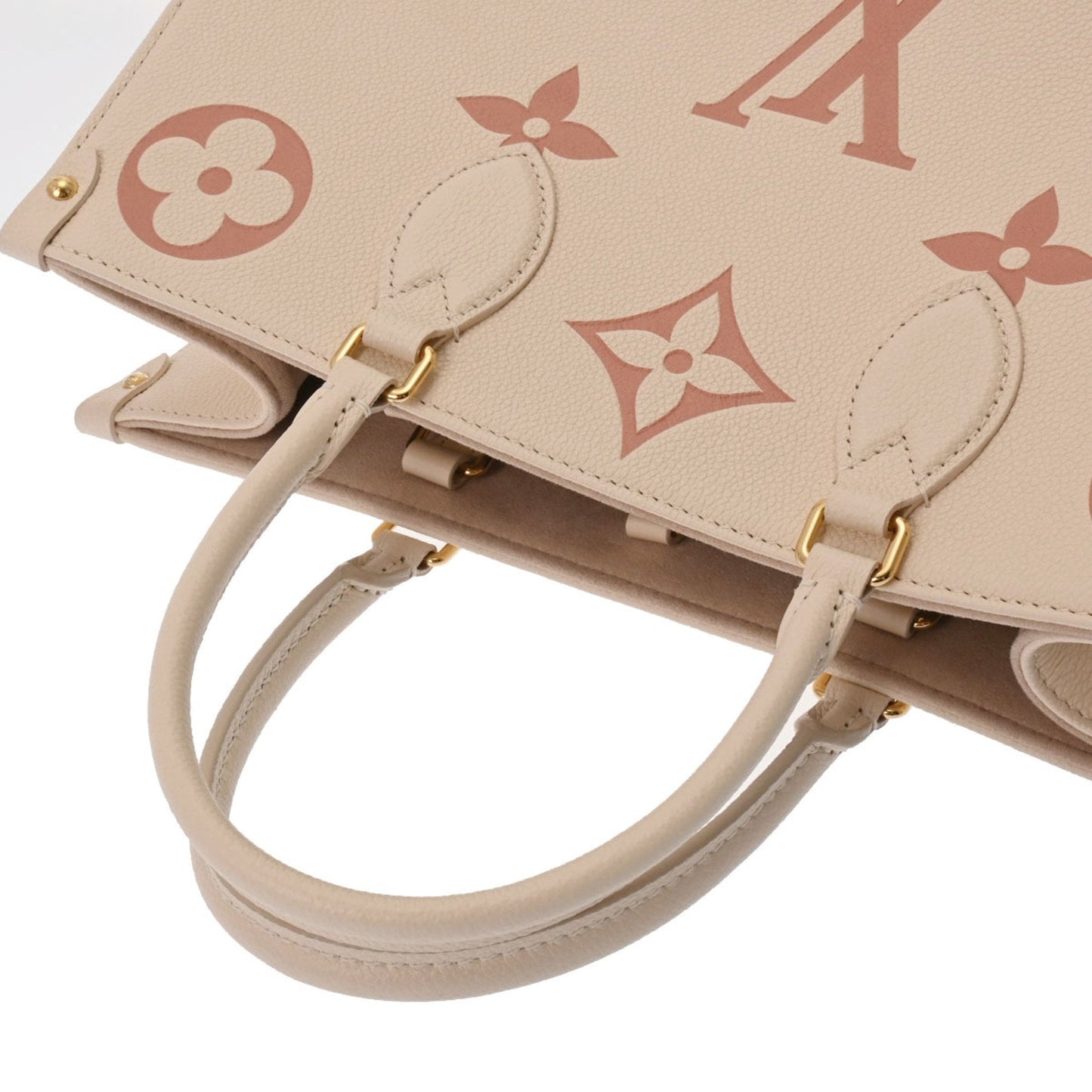 LOUIS VUITTON Monogram Empreinte On the Go MM Creme M21575 Women's Leather Bag