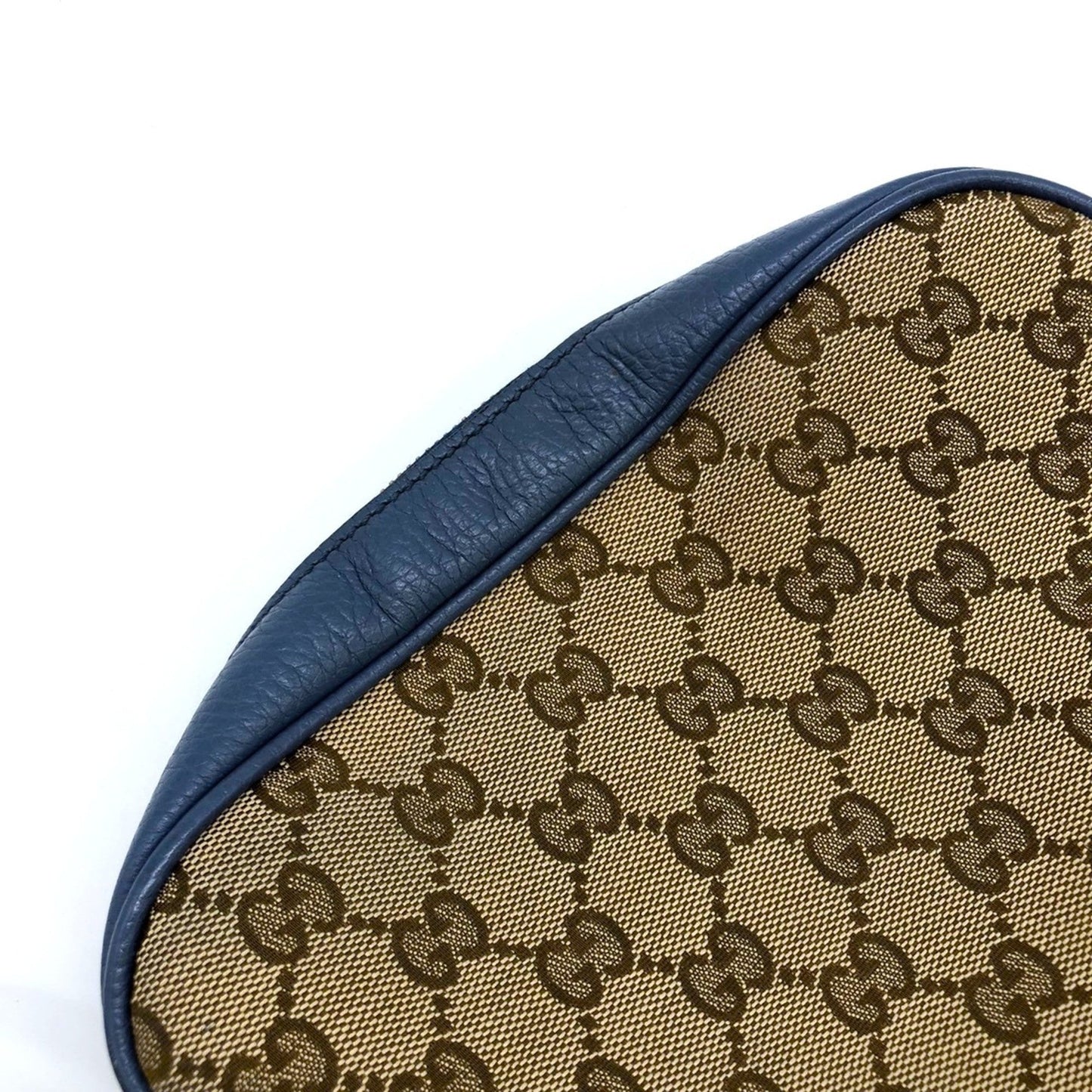 Gucci Brown Gg Canvas Leather Shoulder Bag