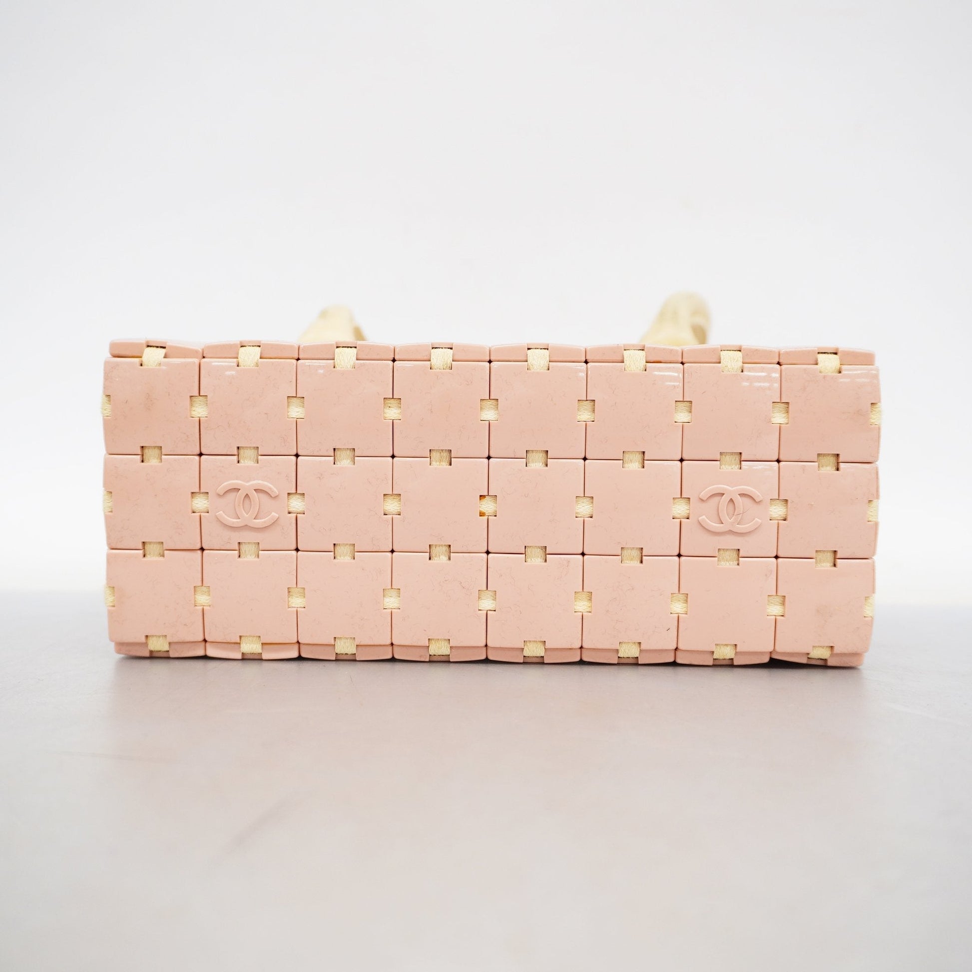 Chanel Puzzle Bag Plastic,Leather Handbag Pink