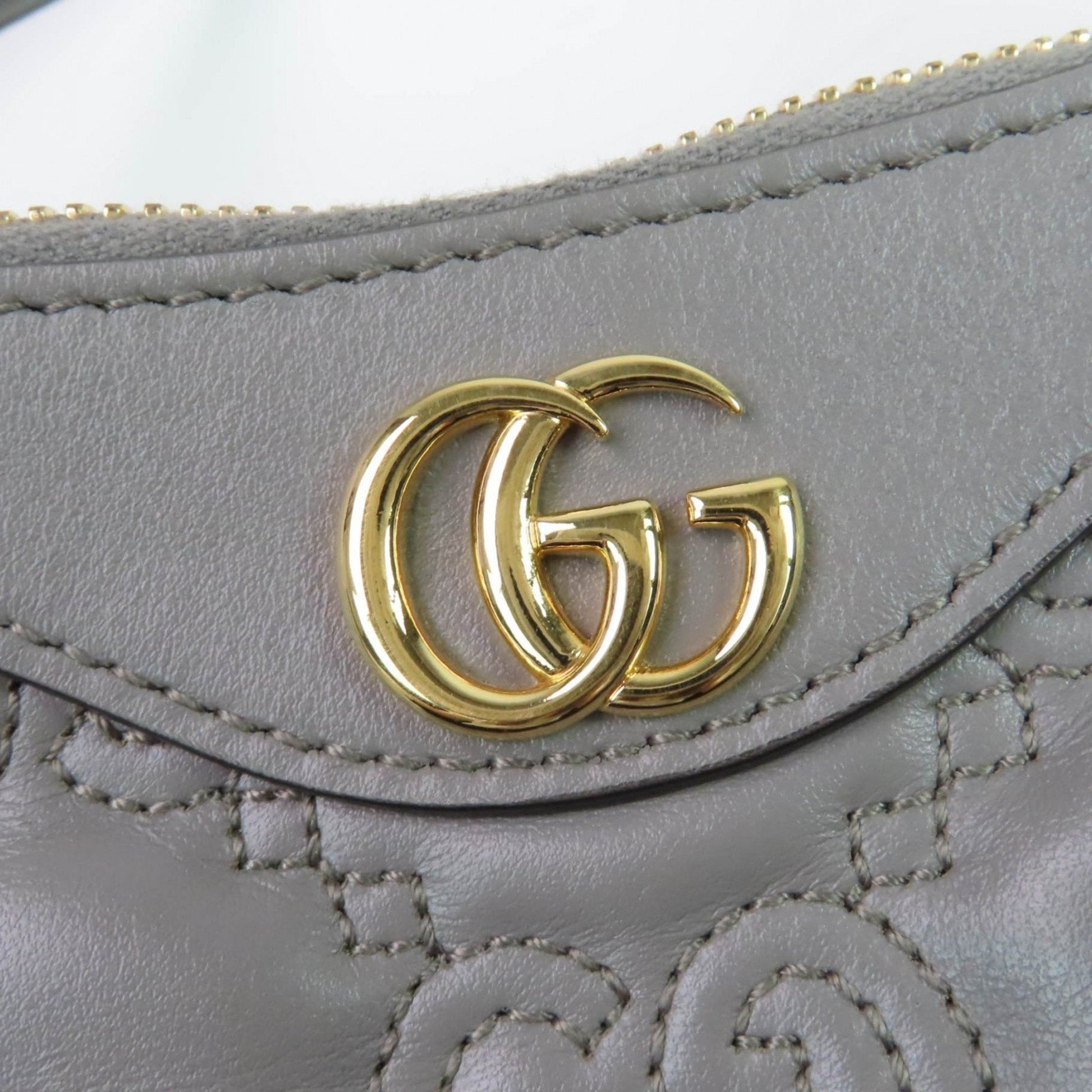 Gucci Gray Leather Handbag Shoulder Bag