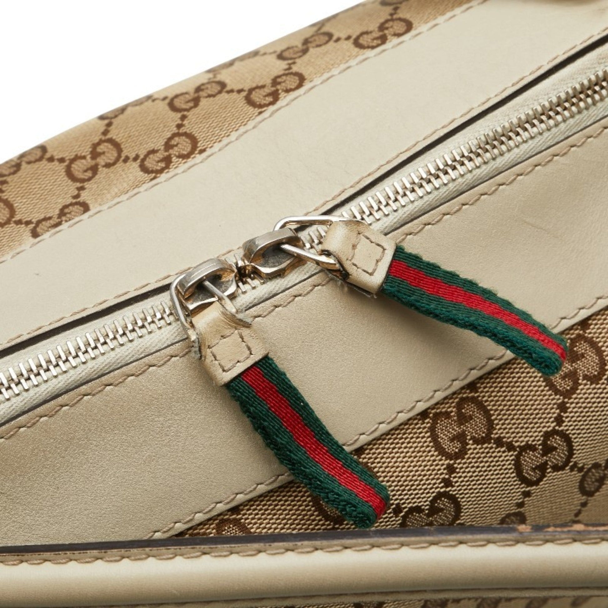 Gucci Gg Canvas Beige Gg Canvas Leather Shoulder Bag Tote Bag