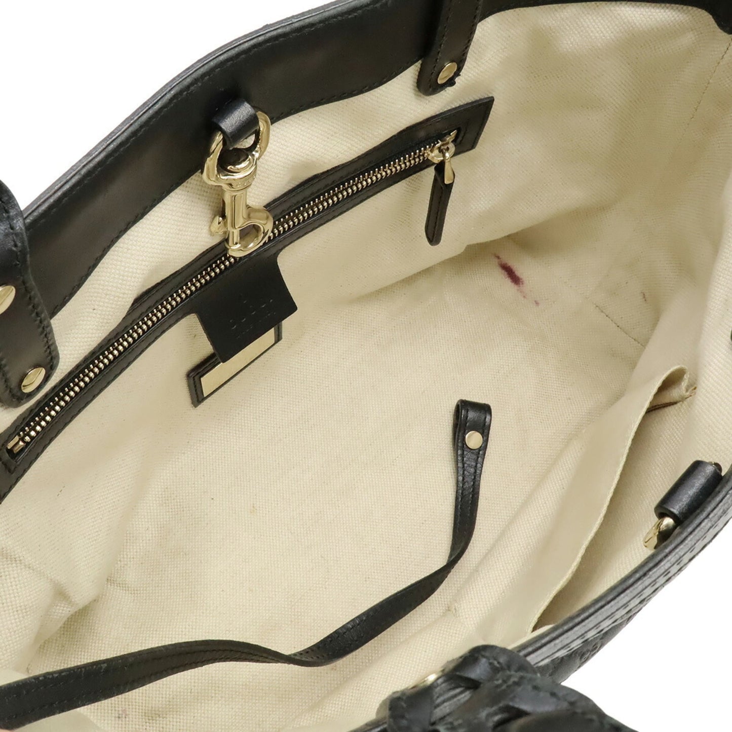 Gucci Black Leather Handbag Tote Bag