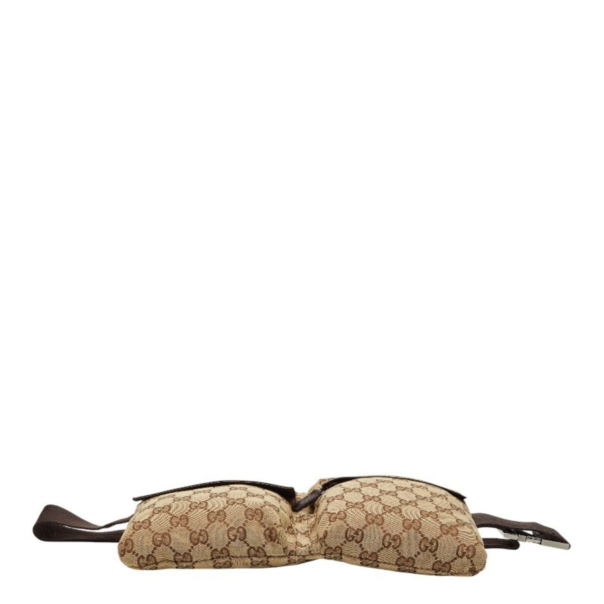 Gucci Gg Canvas Beige Brown Gg Canvas Leather Sling Bag