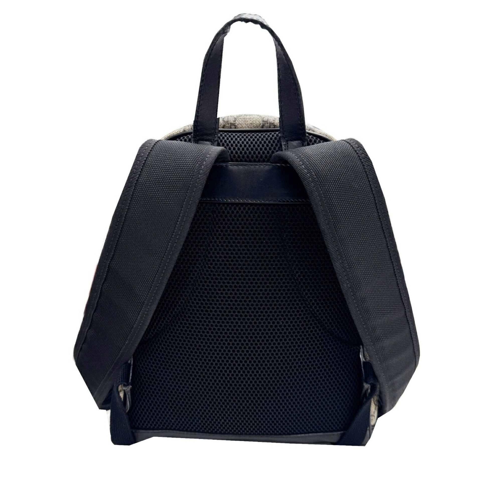 Gucci Beige Black Gg Supreme Leather Backpack