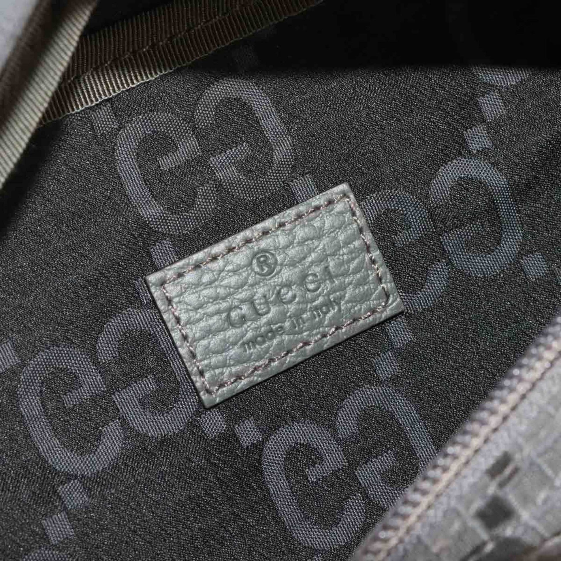 Gucci Gray Polyester Leather Fanny Pack Sling Bag