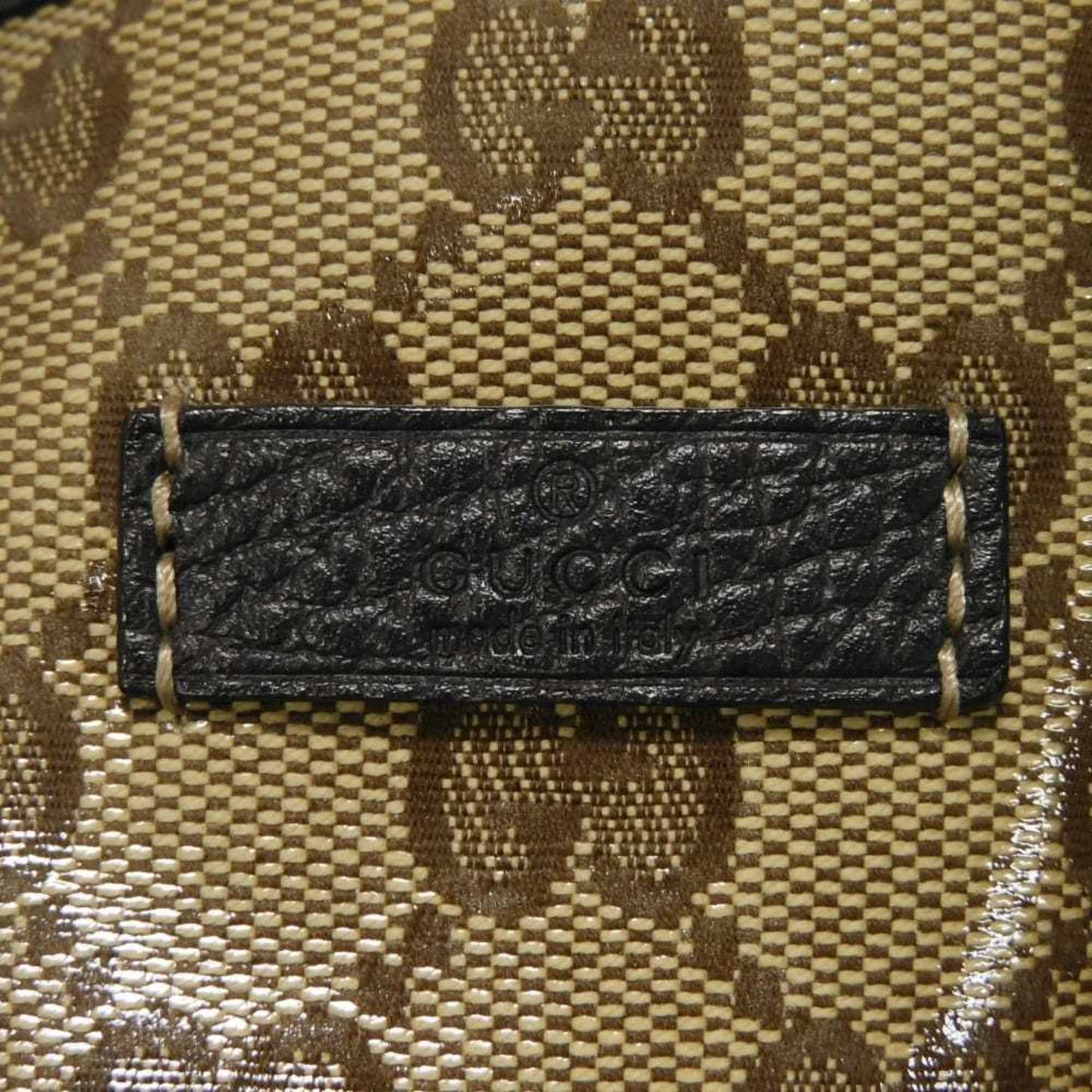 Gucci Beige Brown Gg Crystal Canvas Vinyl Coated Canvas Shoulder Bag Tote Bag