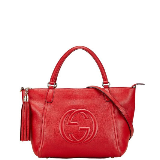 Gucci Soho Red Color Leather Handbag Shoulder Bag