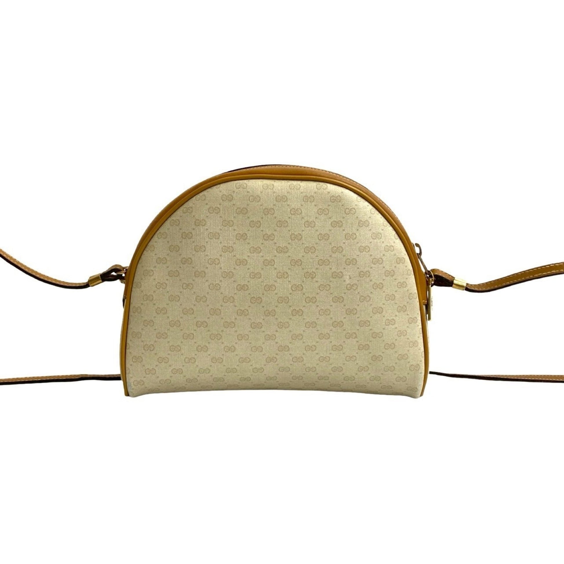 Gucci Brown Ivory Leather Pvc Pochette Shoulder Bag