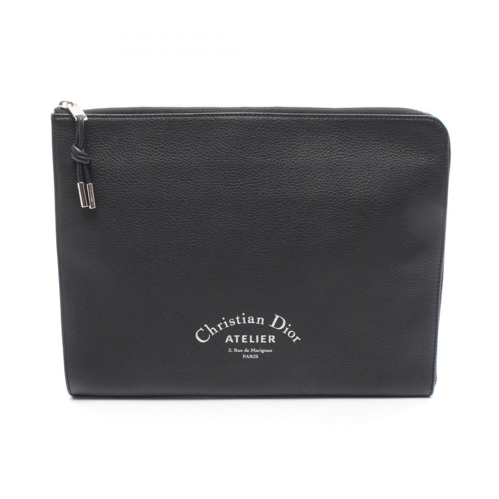Dior Handbag Christian Clutch Bag 4 Leather Black