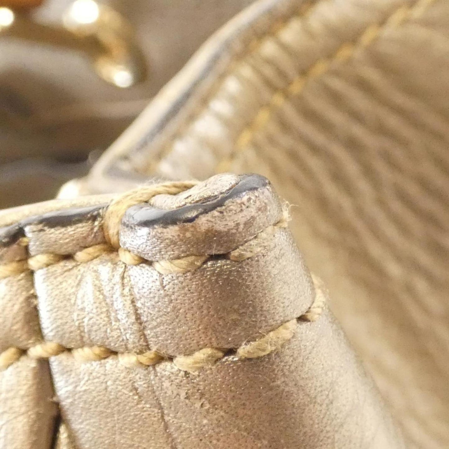 Gucci Champagne Leather Handbag