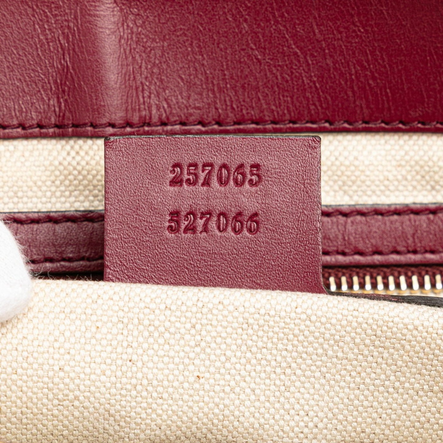 Gucci Beige Wine Canvas Leather Shoulder Bag