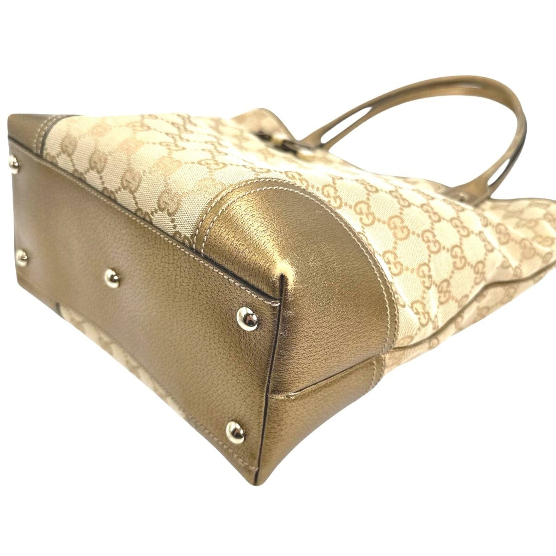 Gucci Beige Gg Canvas Handbag Tote Bag