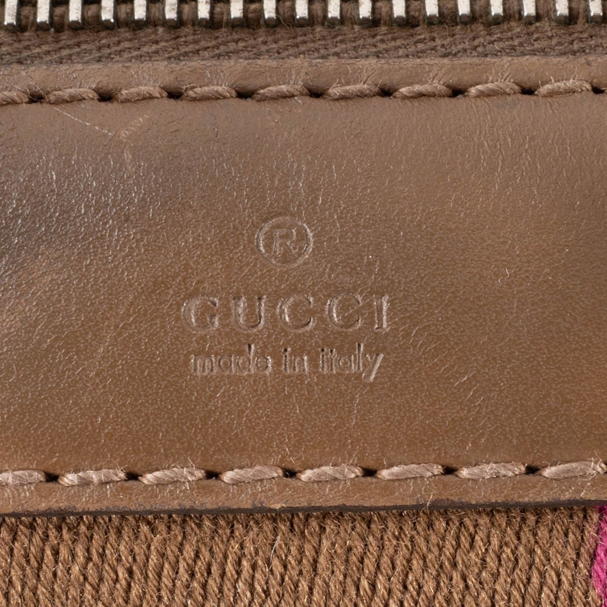 Gucci Brown Pink Gg Canvas Leather Boston Bag Shoulder Bag