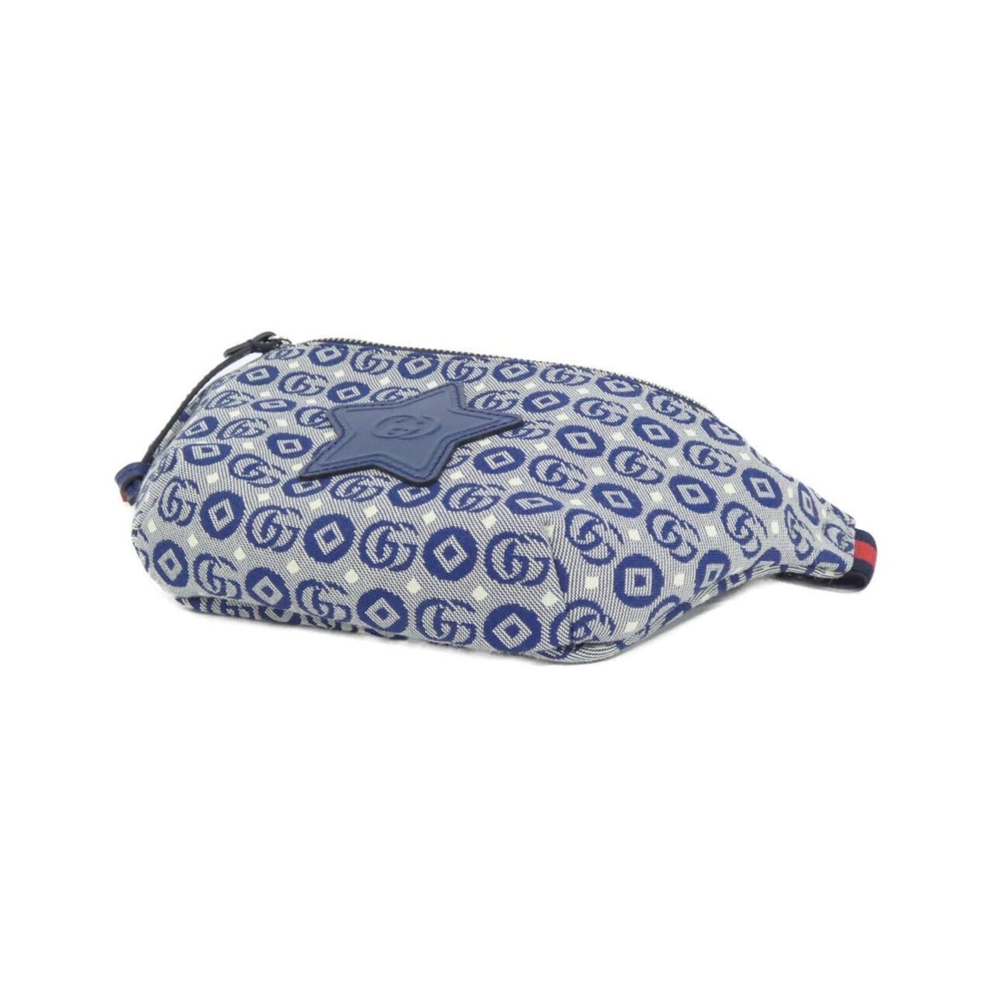 Gucci Blue White Jacquard Cotton Fanny Pack