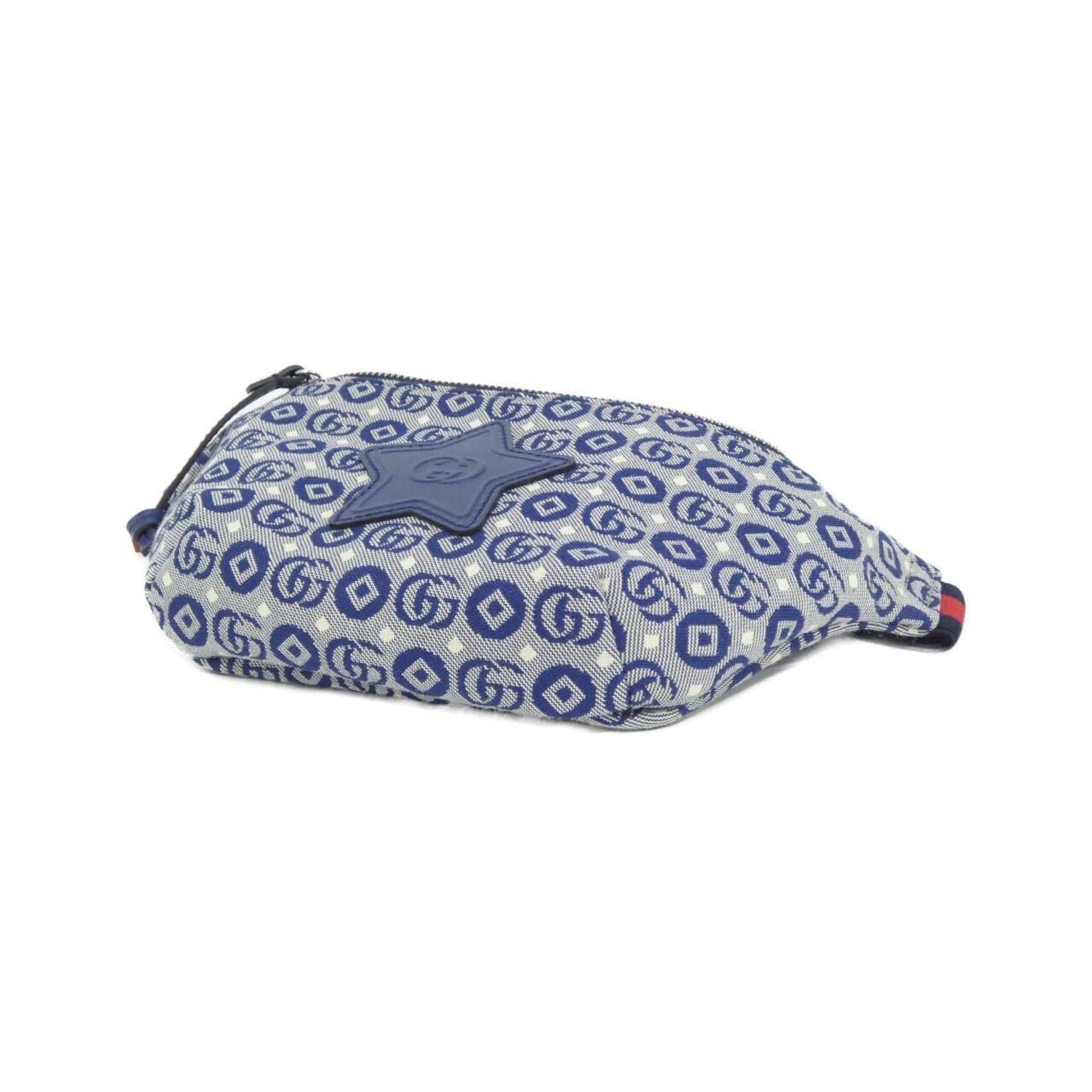 Gucci Blue White Jacquard Cotton Fanny Pack