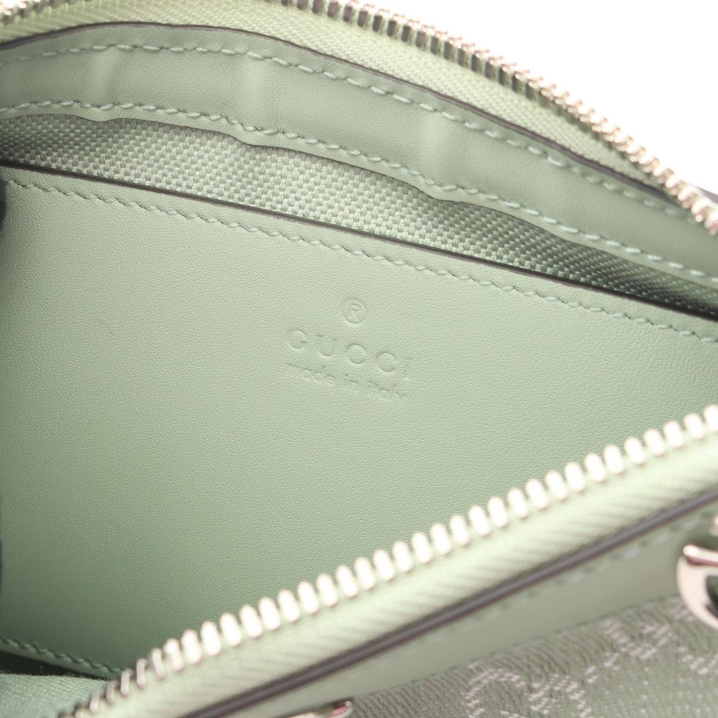 Gucci Green Canvas Leather Handbag Shoulder Bag