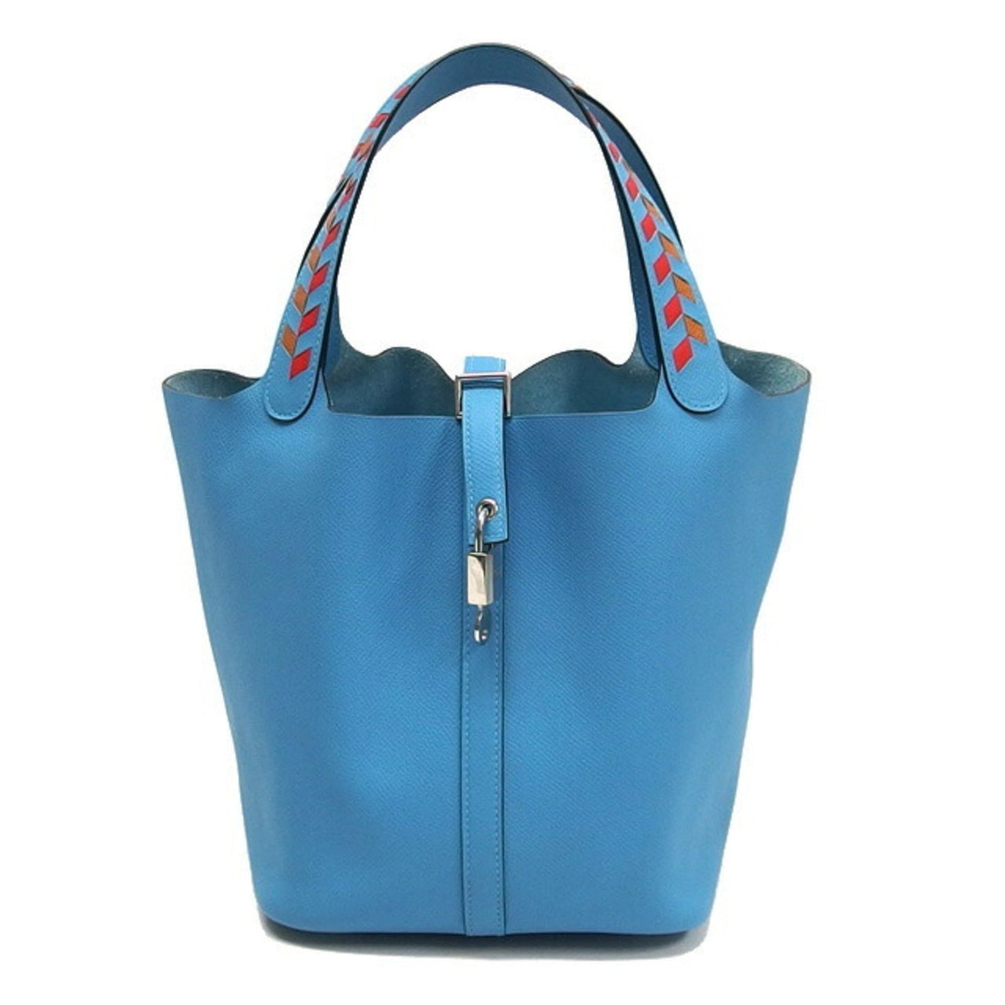 Hermes Picotin Light Epsom Handbag Tote Bag Leather Blue