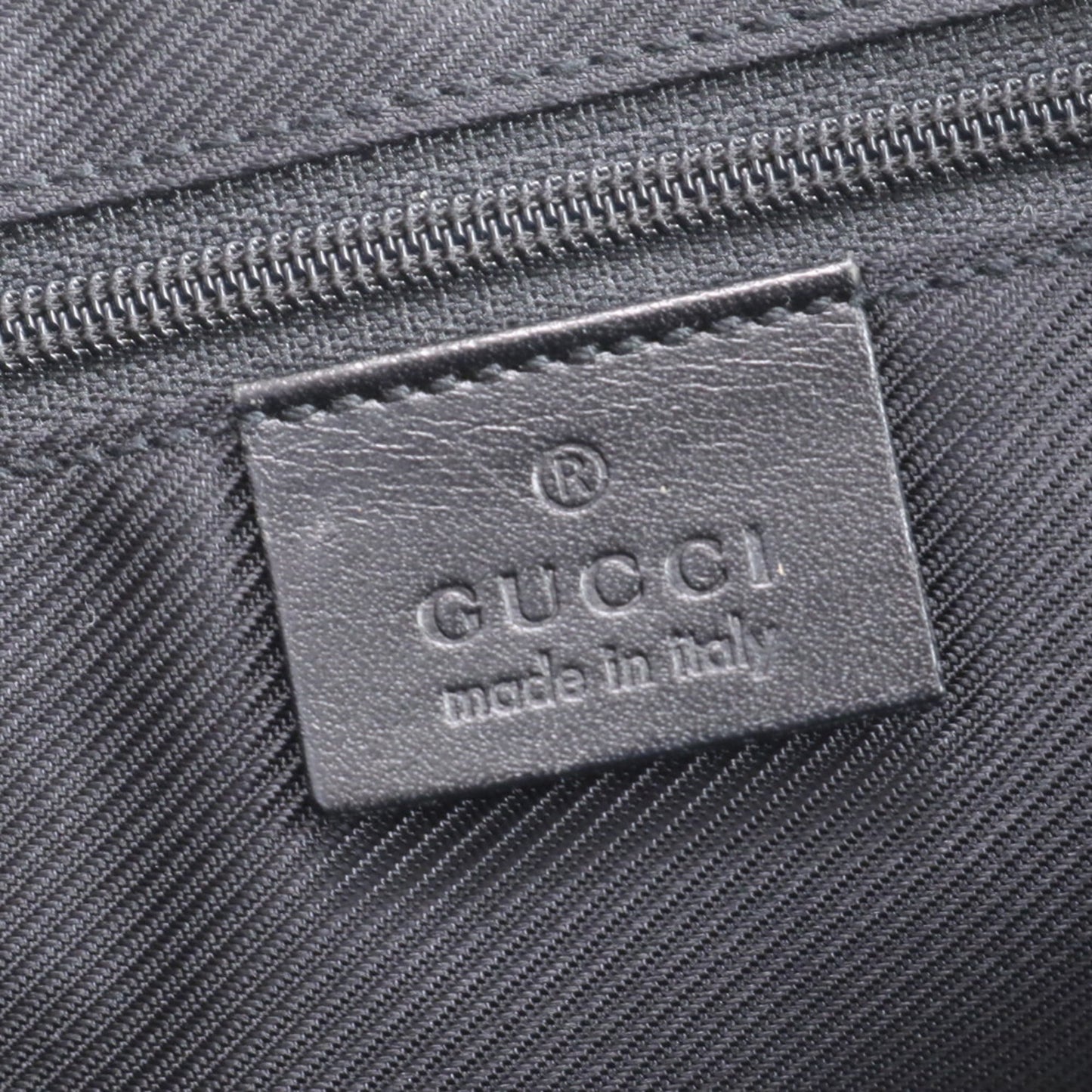 Gucci Black Leather Canvas Tote Bag