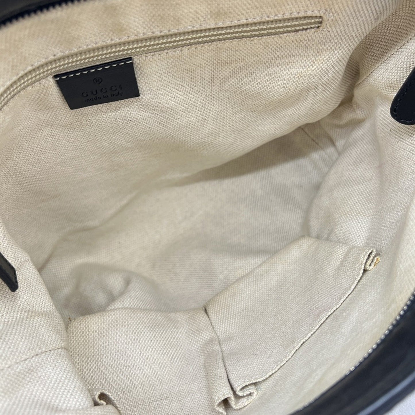 Gucci Black Gg Canvas Leather Shoulder Bag
