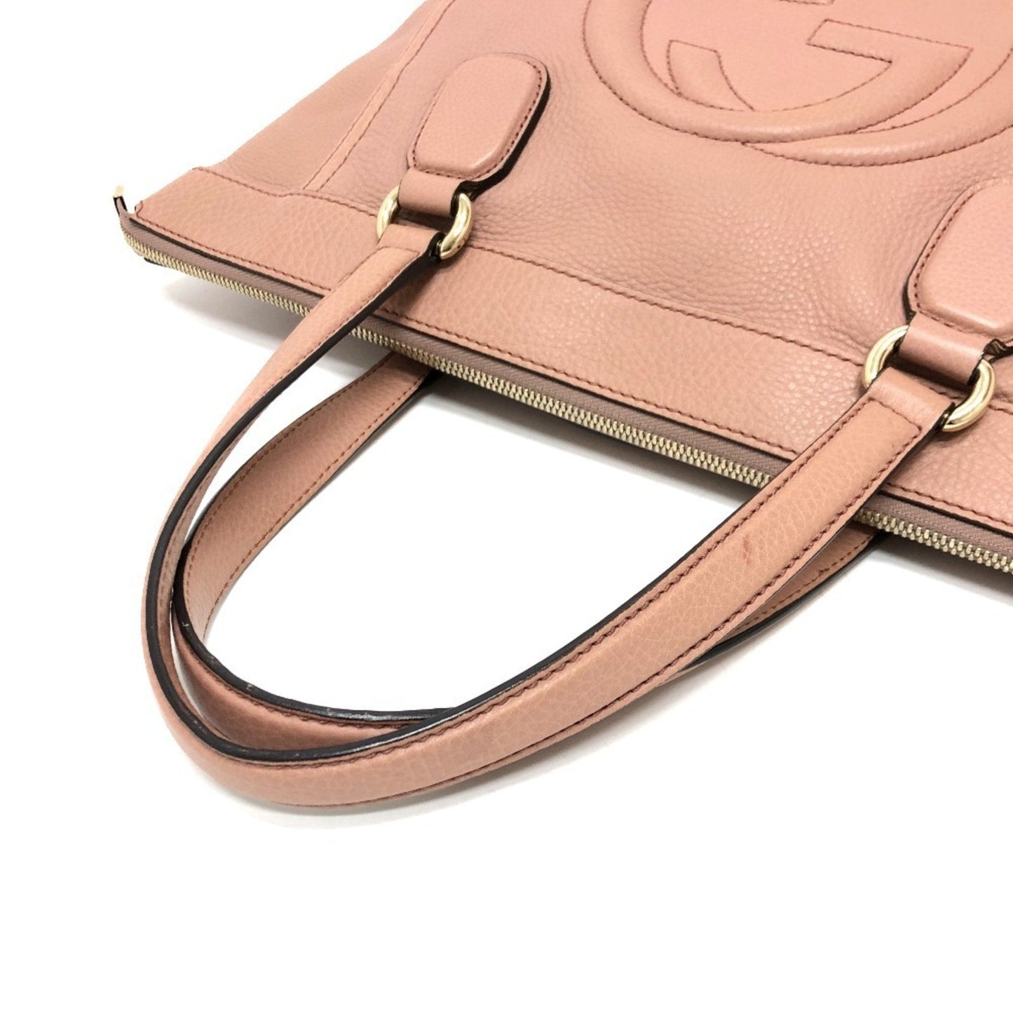 Gucci Pink Beige Leather Handbag