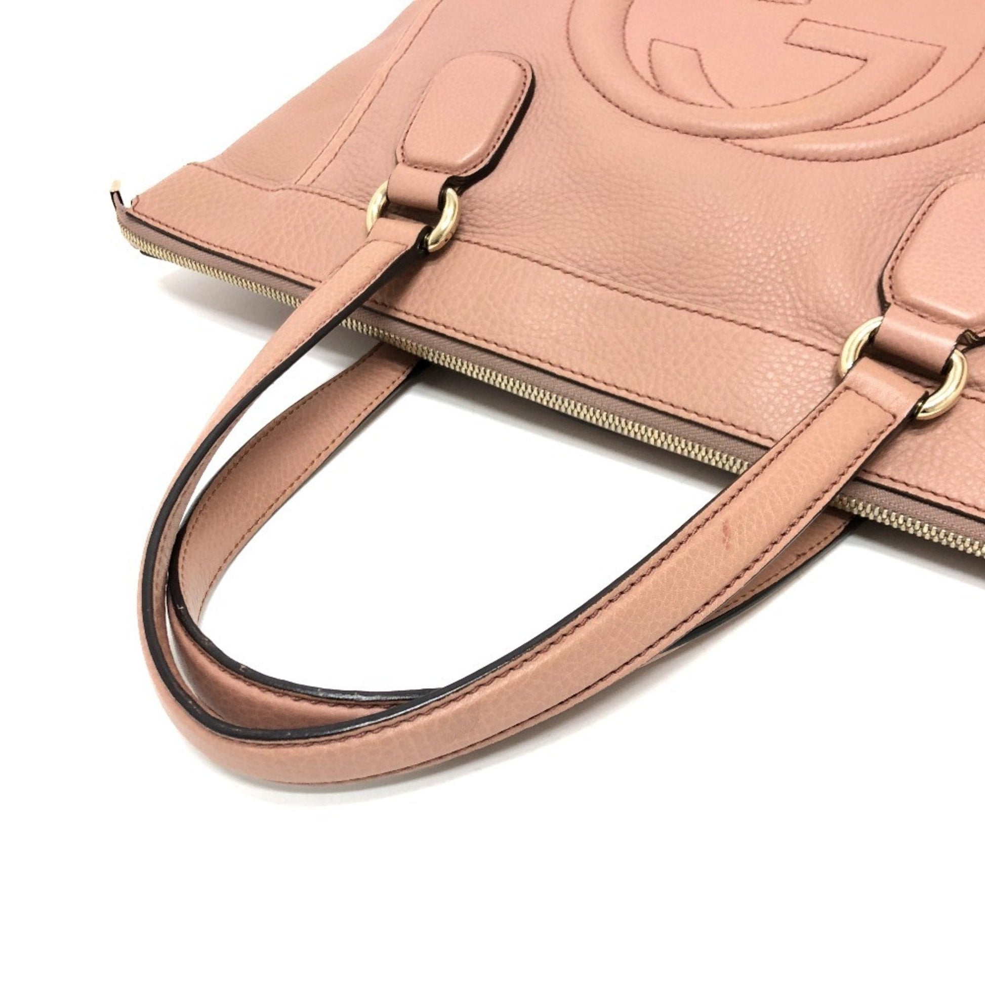 Gucci Pink Beige Leather Handbag