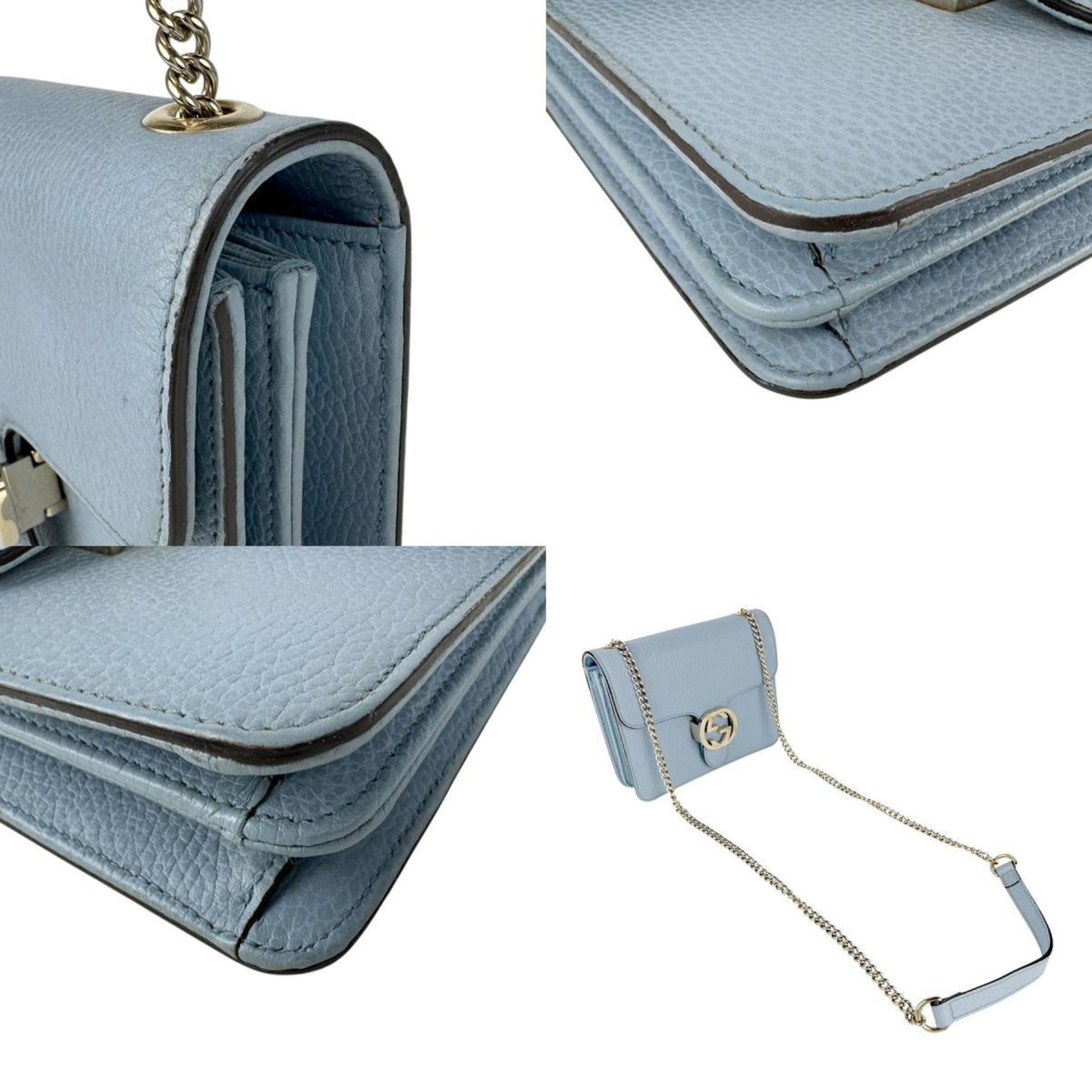 Gucci Light Blue Leather Shoulder Bag
