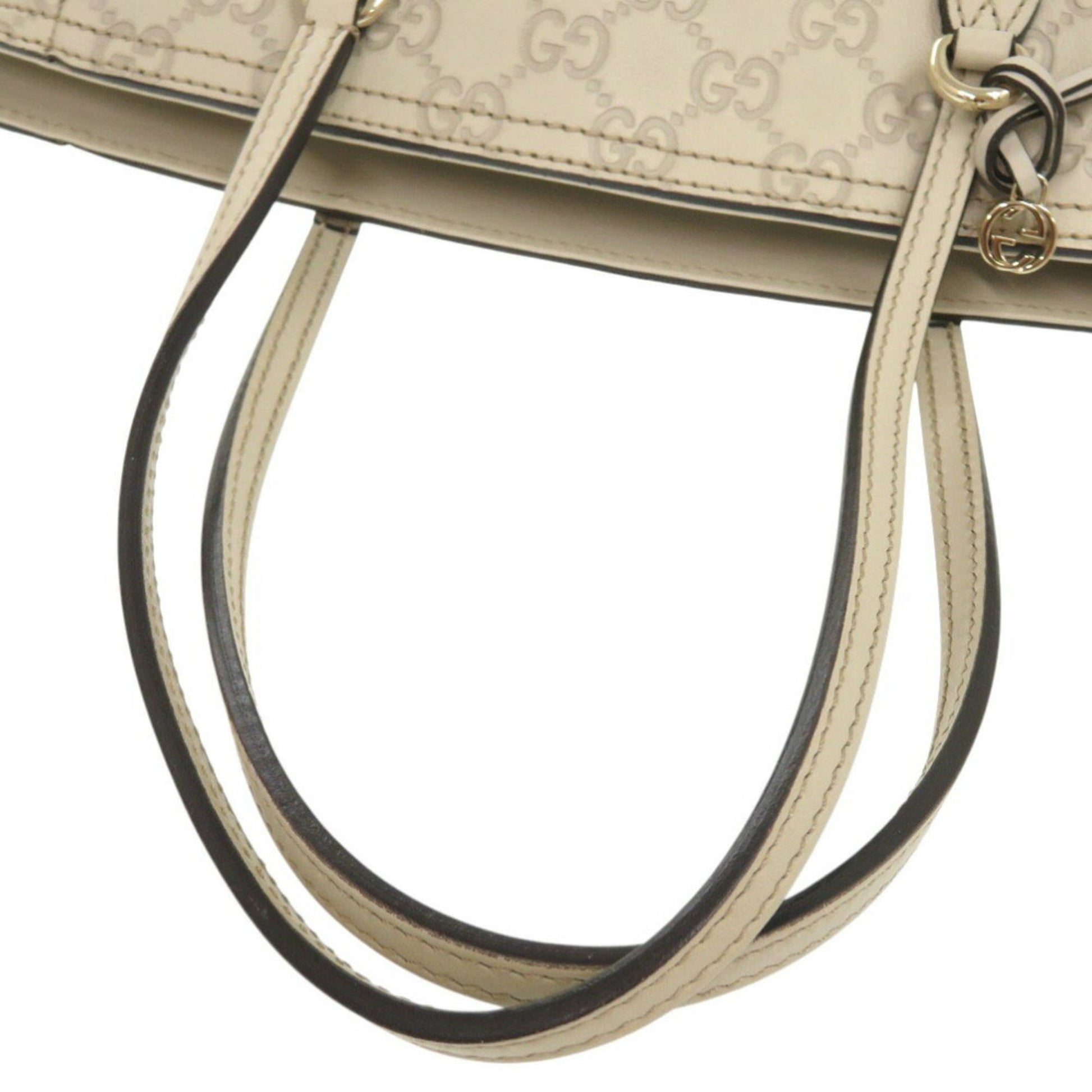 Gucci Ivory Leather Gg Leather Handbag