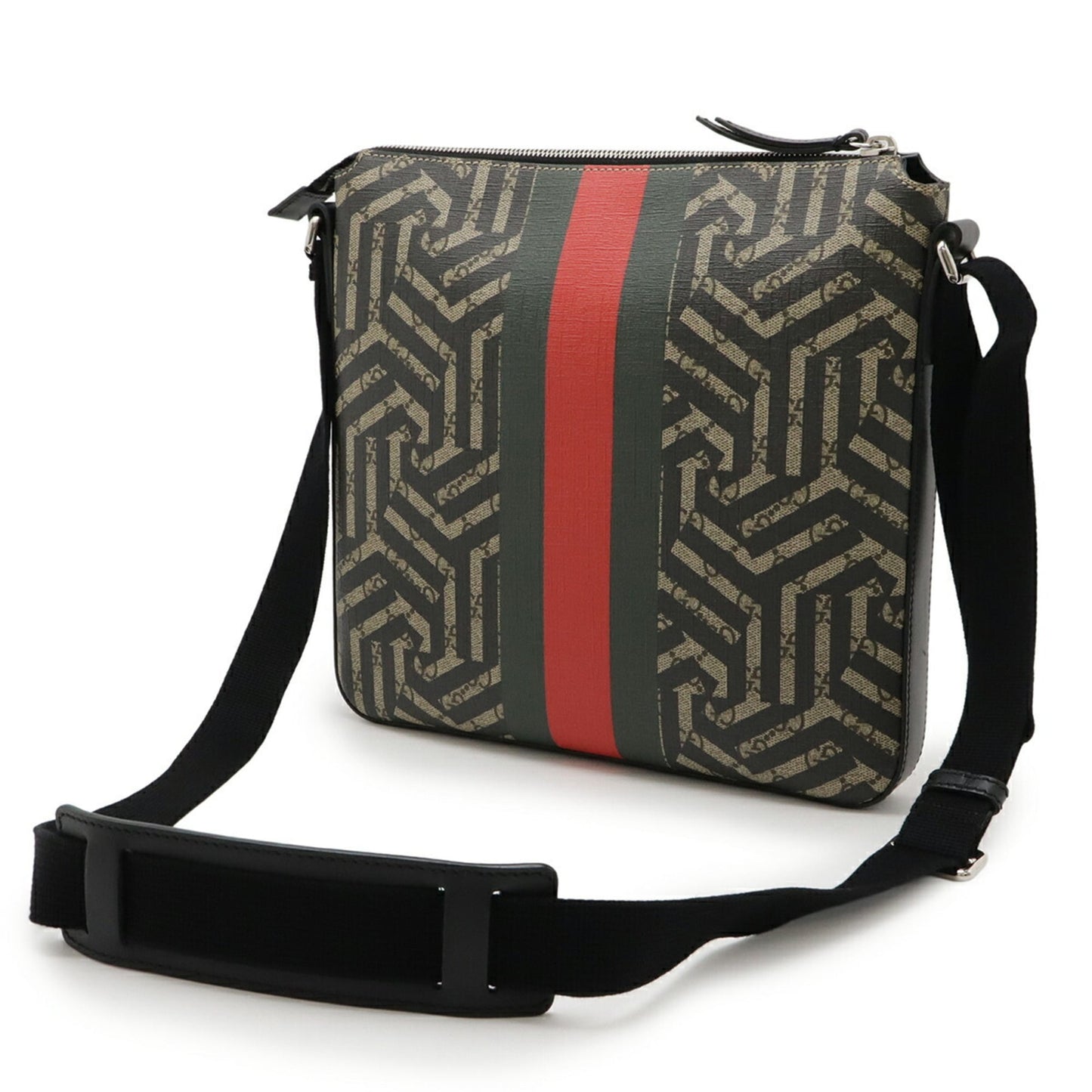 Gucci Beige Black Green Red Color Gg Supreme Leather Shoulder Bag