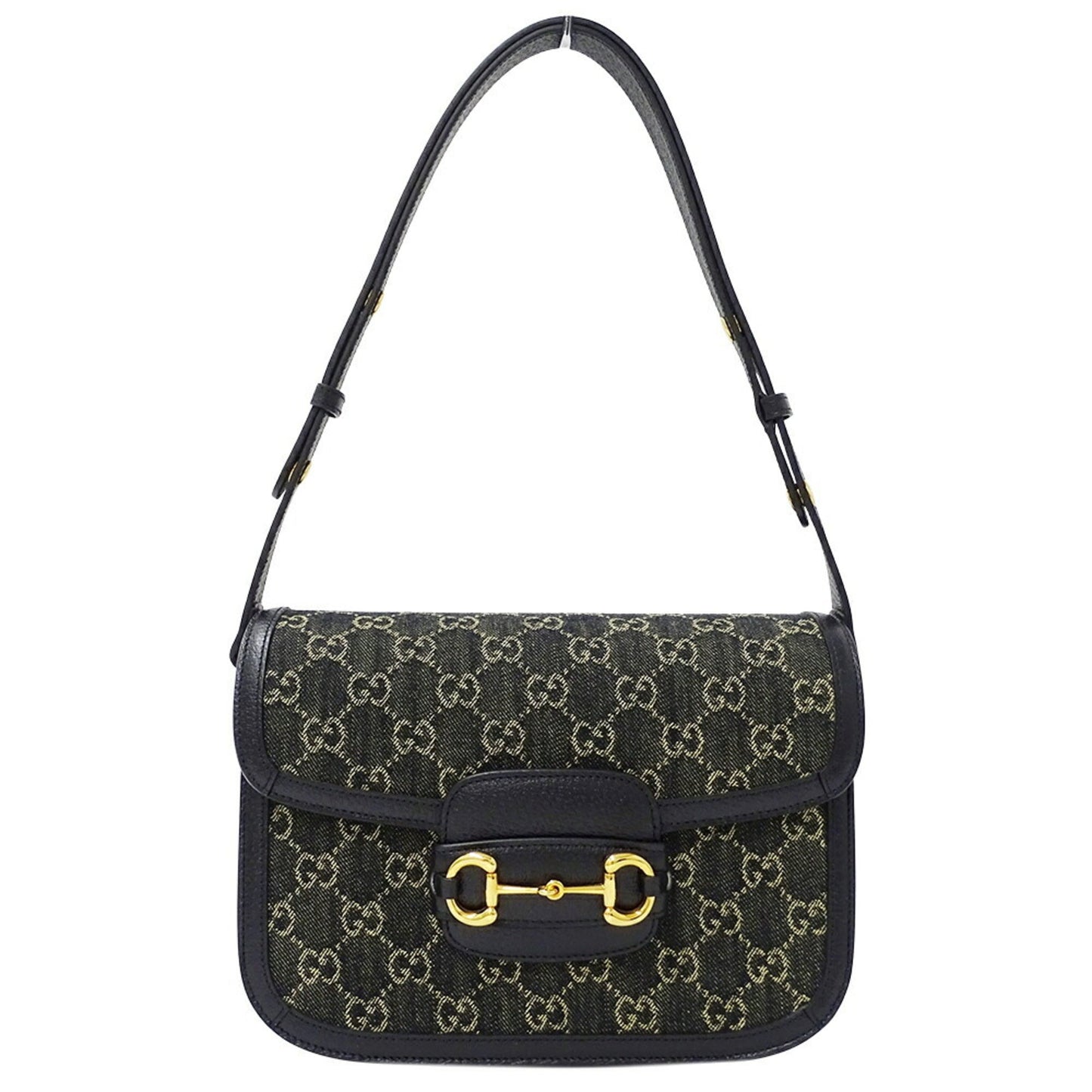Gucci Horsebit Black Denim Shoulder Bag