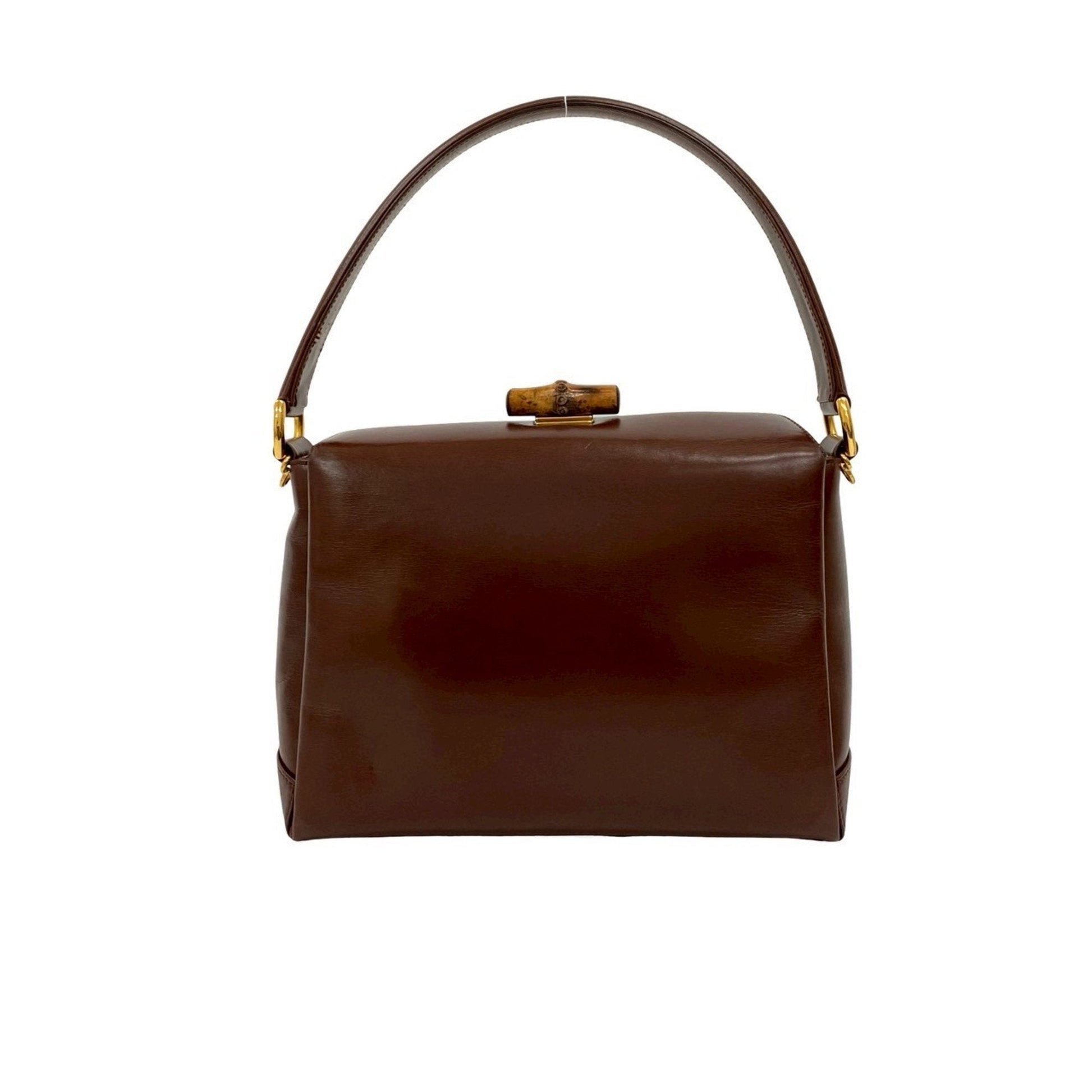 Gucci Brown Bamboo Leather Handbag Shoulder Bag