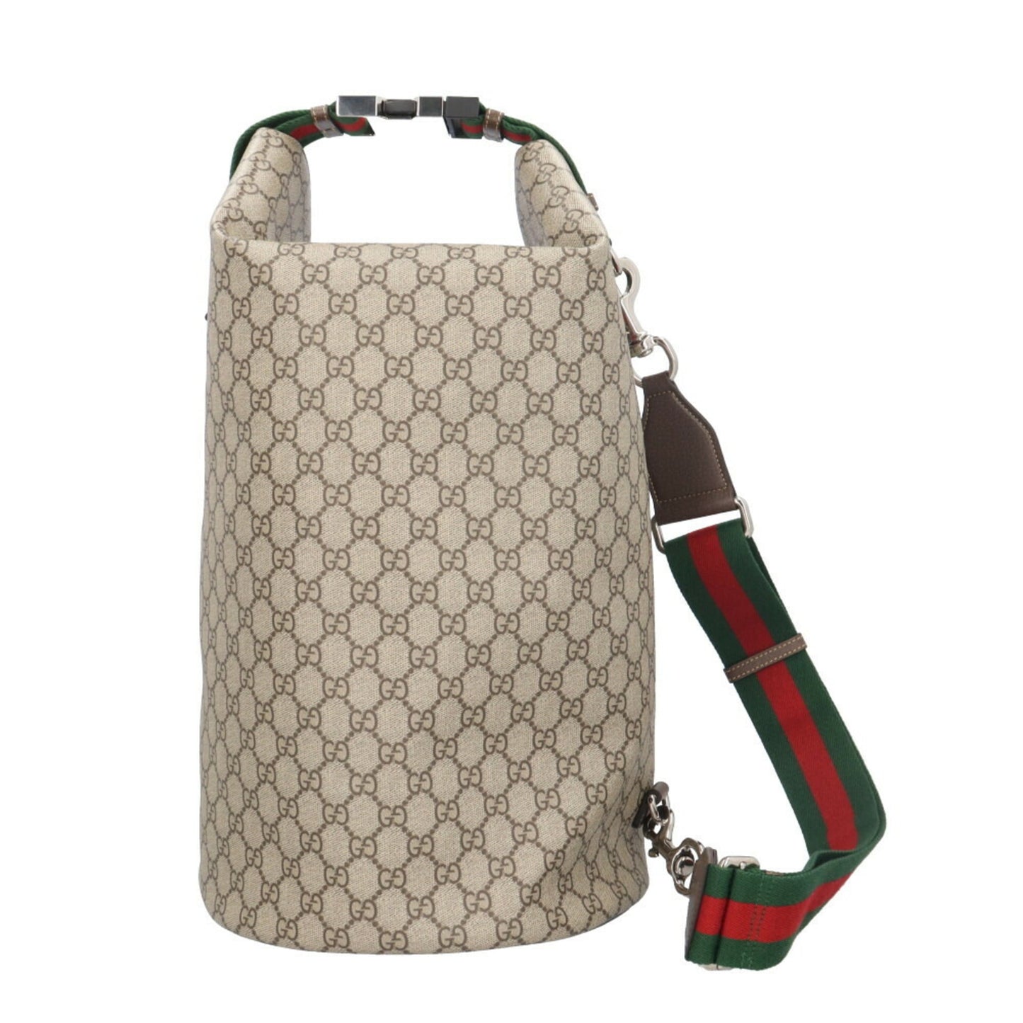 Gucci Beige Green Red Color Gg Supreme Canvas Shoulder Bag