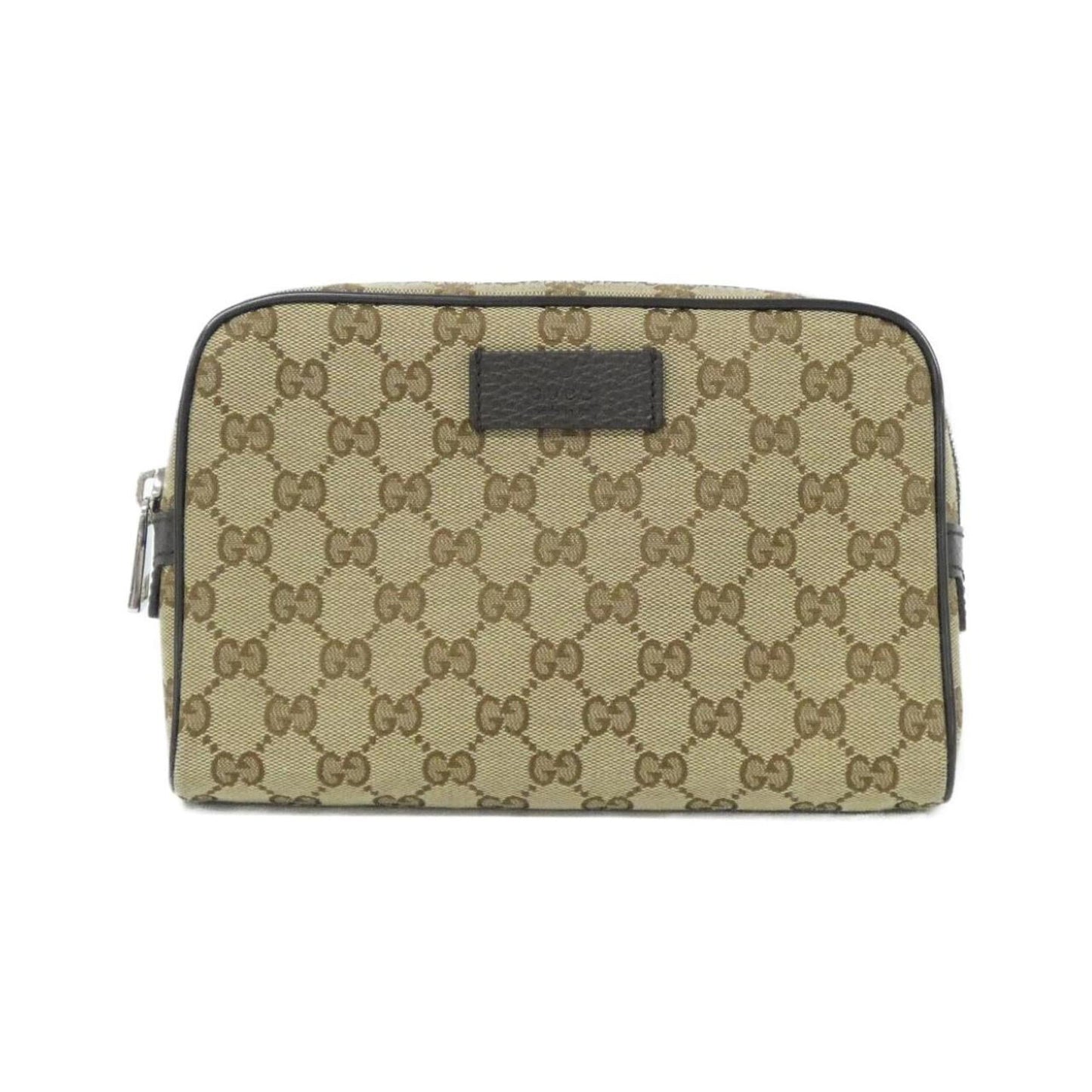 Gucci Beige Brown Gg Canvas Leather Fanny Pack