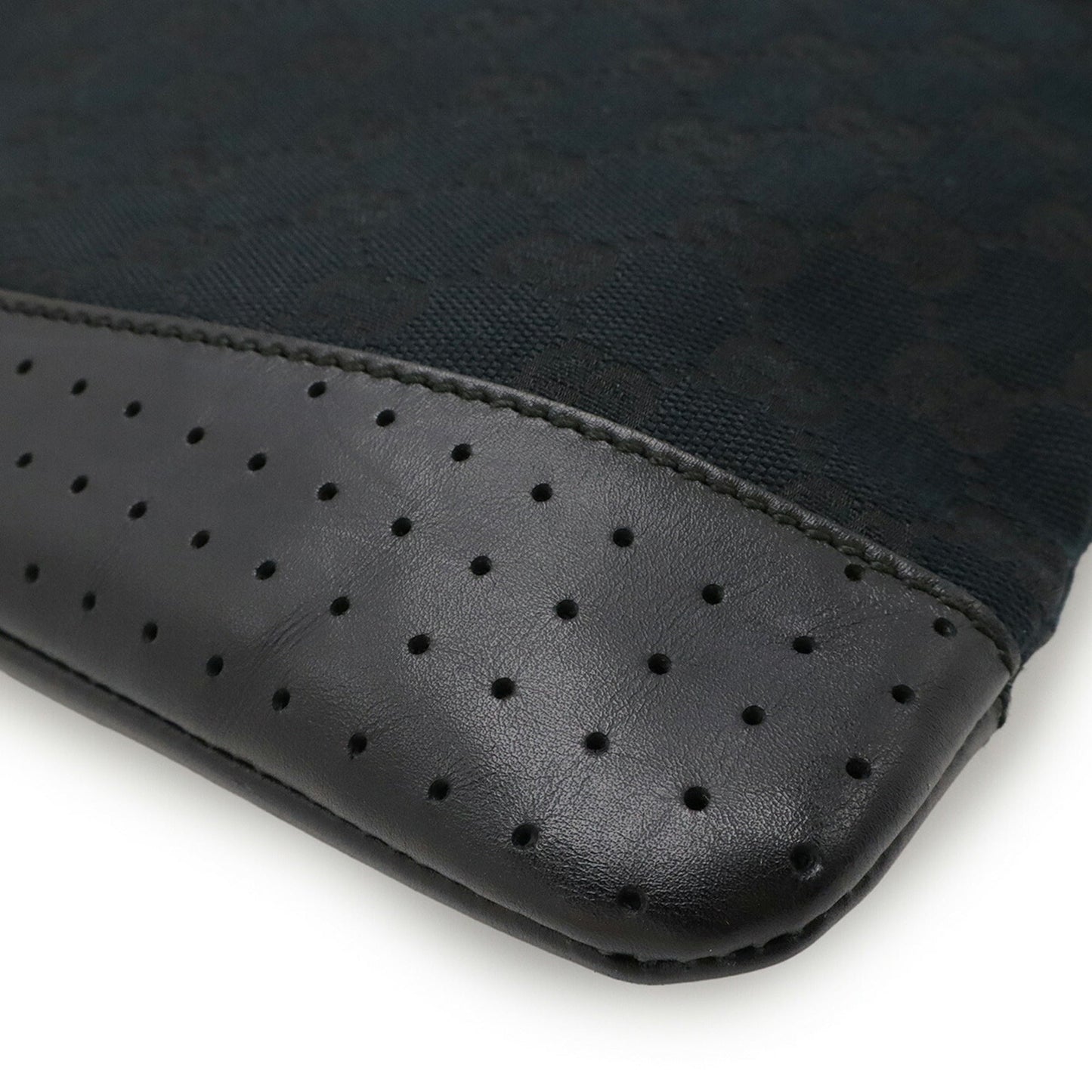 Gucci Black Canvas Leather Shoulder Bag