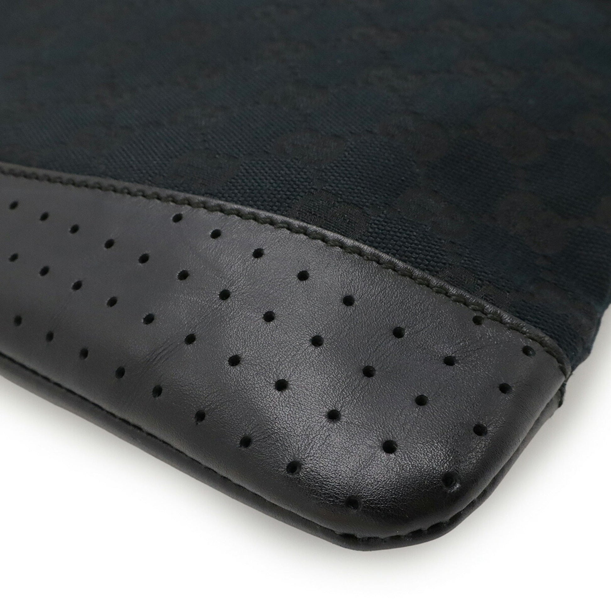 Gucci Black Canvas Leather Shoulder Bag