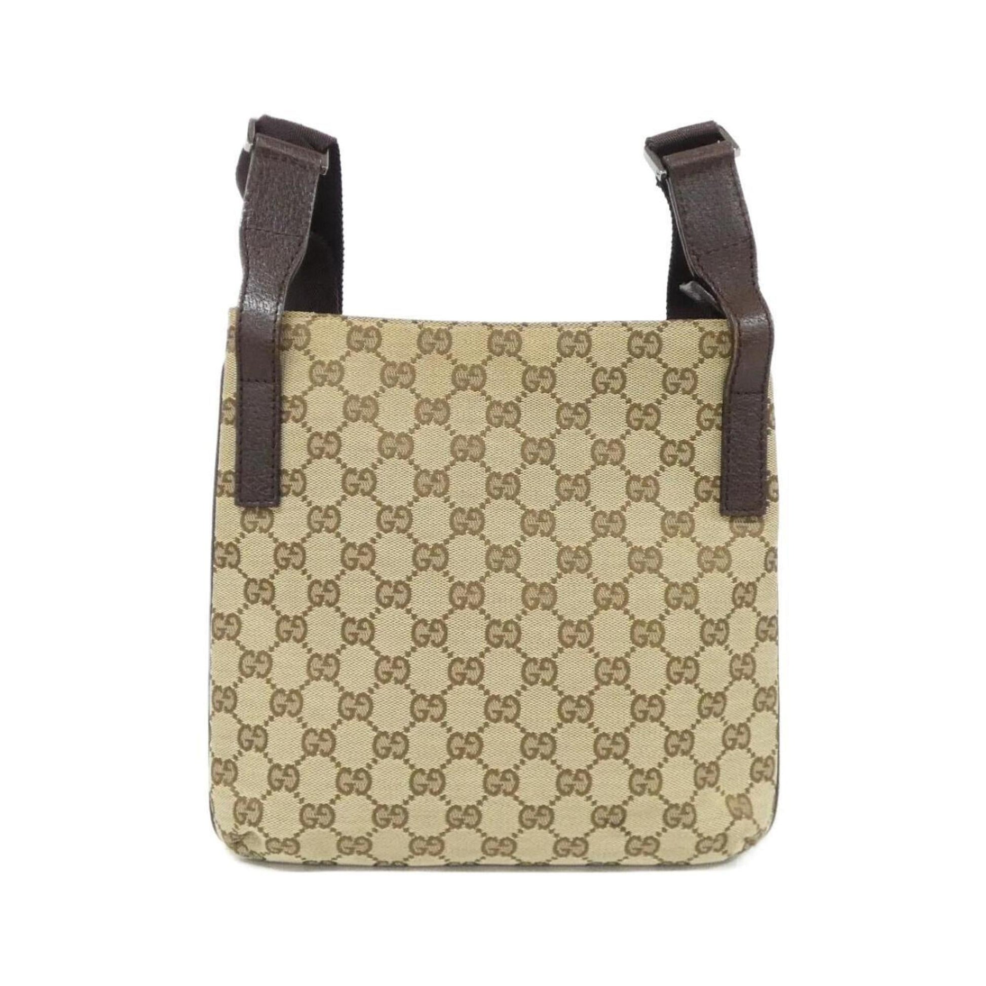Gucci Beige Brown Gg Canvas Shoulder Bag